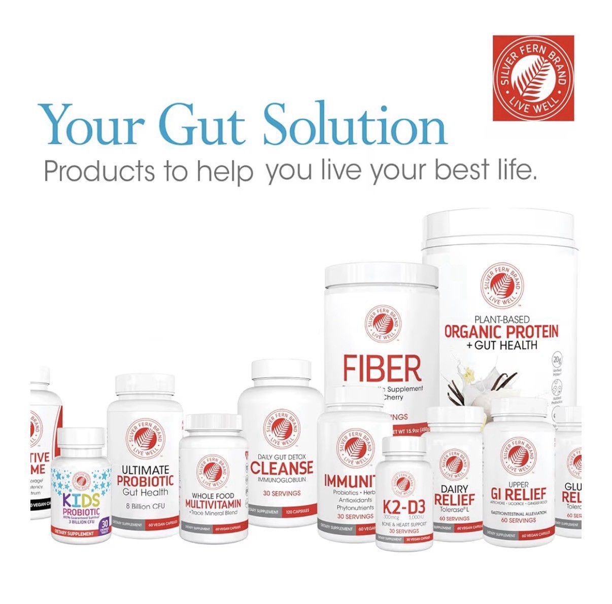 Silver Fern Daily Gut Cleanse Immunoglobulin Postbiotic 30 Day Supply 120capsule