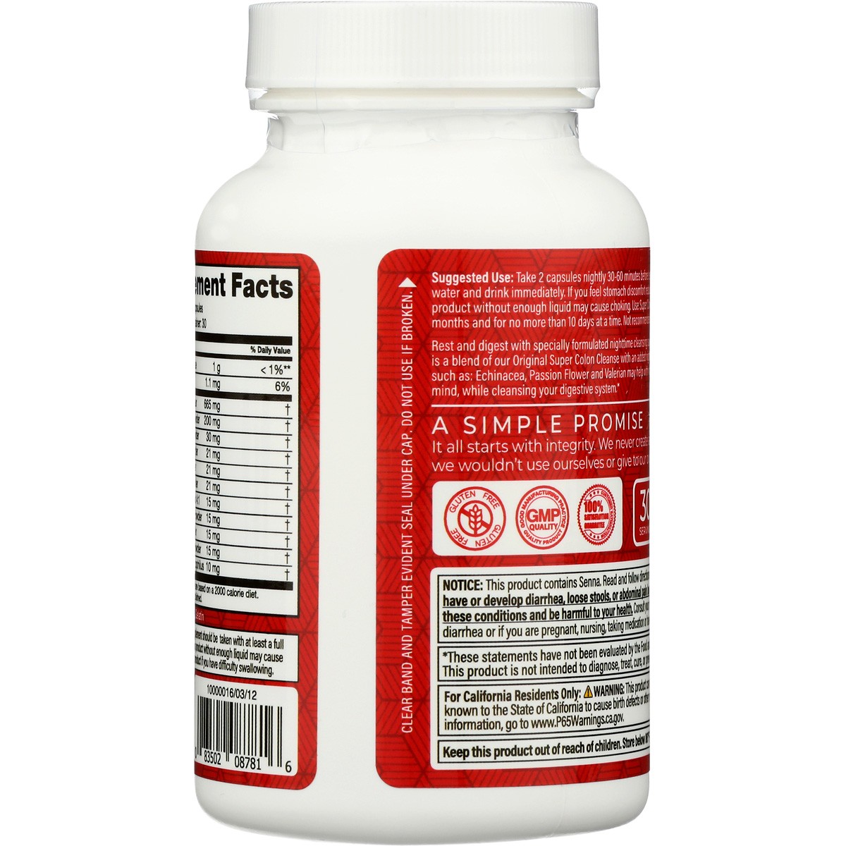 Healthplus Super Colon Cleanse Night 60 Capsules Nighttime Support 1 Pack