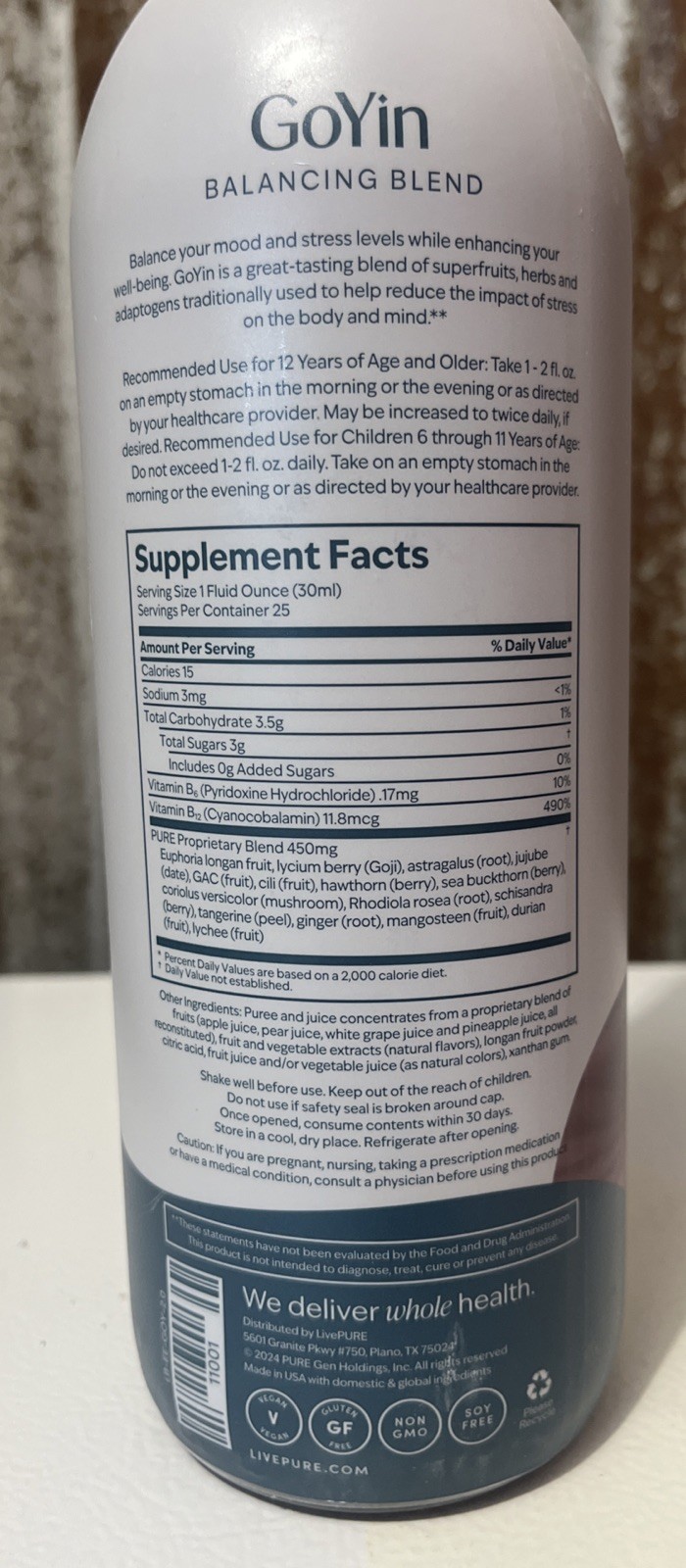 Go•yin Pure Proprietary Blend Juice – Dietary LivePure