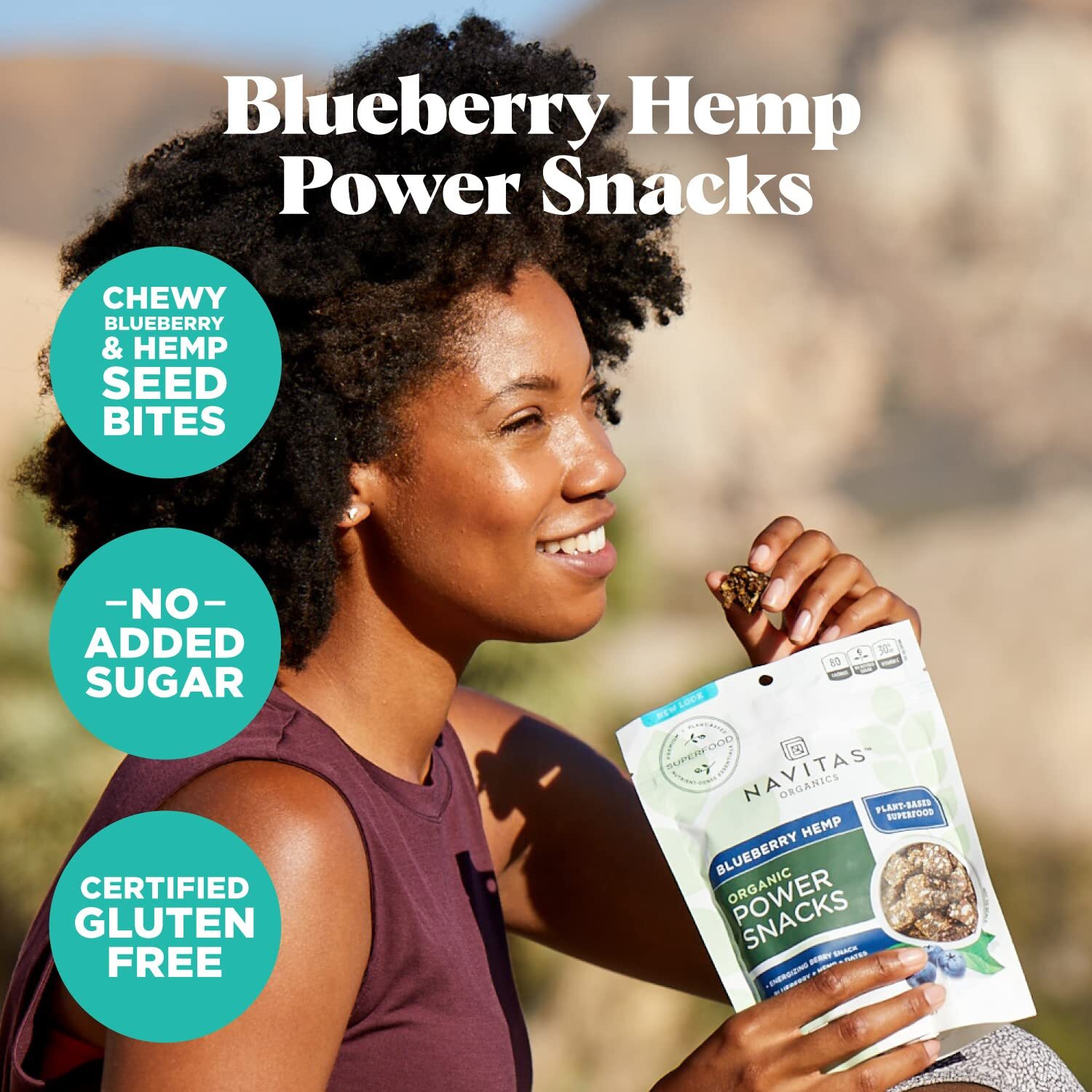 Navitas Organics Blueberry Hemp Power Snacks Organic Superfood 8 Ounce Pack