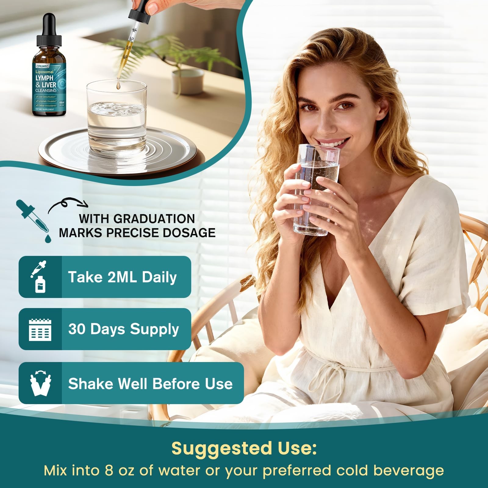 Lymphatic Drainage Drops Liver Cleanse Detox Milk Thistle Drenaje Linfatico