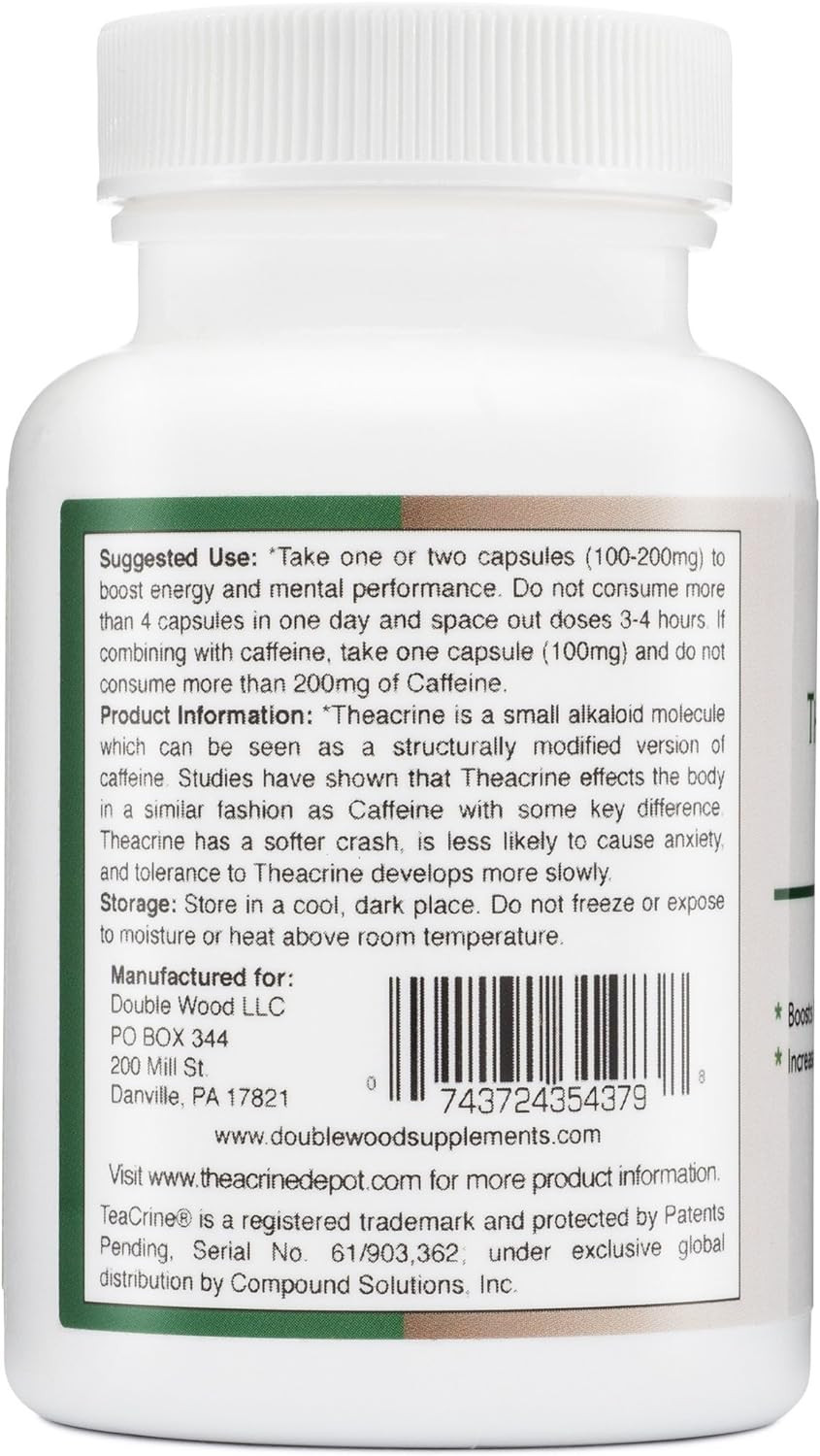 Theacrine (Teacrine) 100 Mg, 60 Capsules – Energy and Focus Supplement (Similar