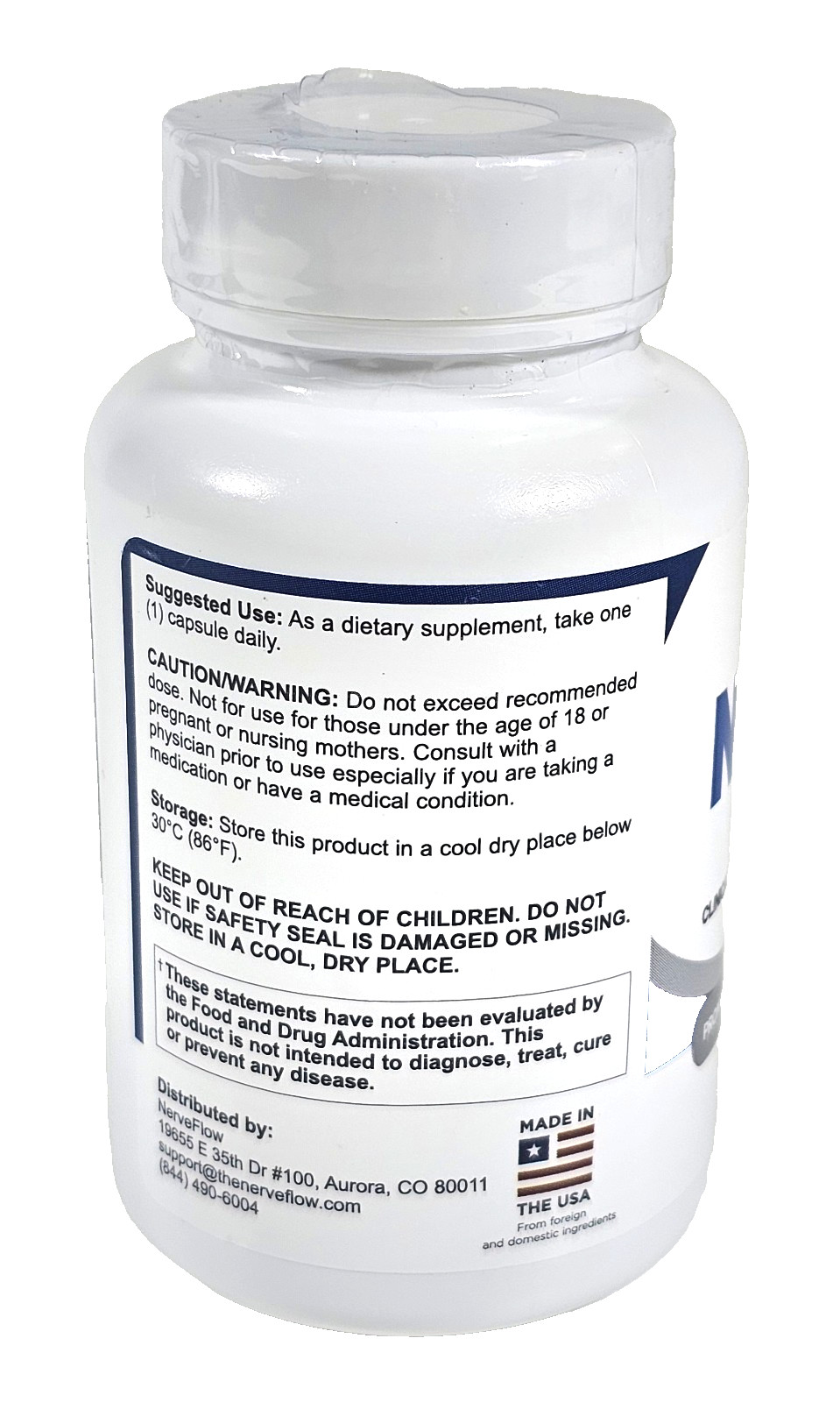 Nerve Flow Nerve Health and Function Support Dietary Supplement 30 Capsules
