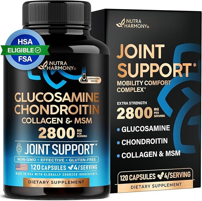 Glucosamine Chondroitin MSM Collagen | FSA HSA Eligible 120 Count (Pack of 1)