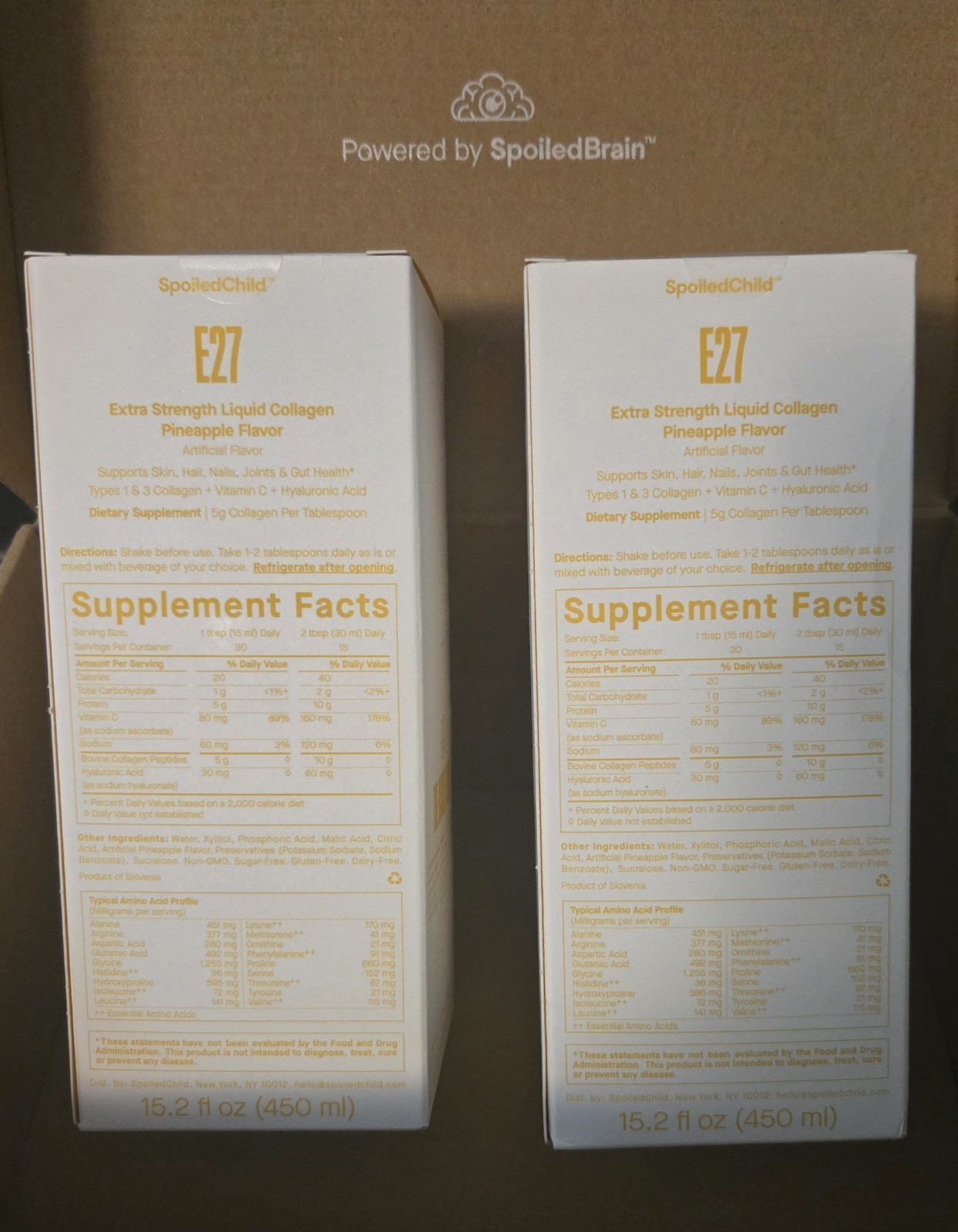 2 SpoiledChild E27 Extra Strength Liquid Collagen Pineapple 15.2 fl oz
