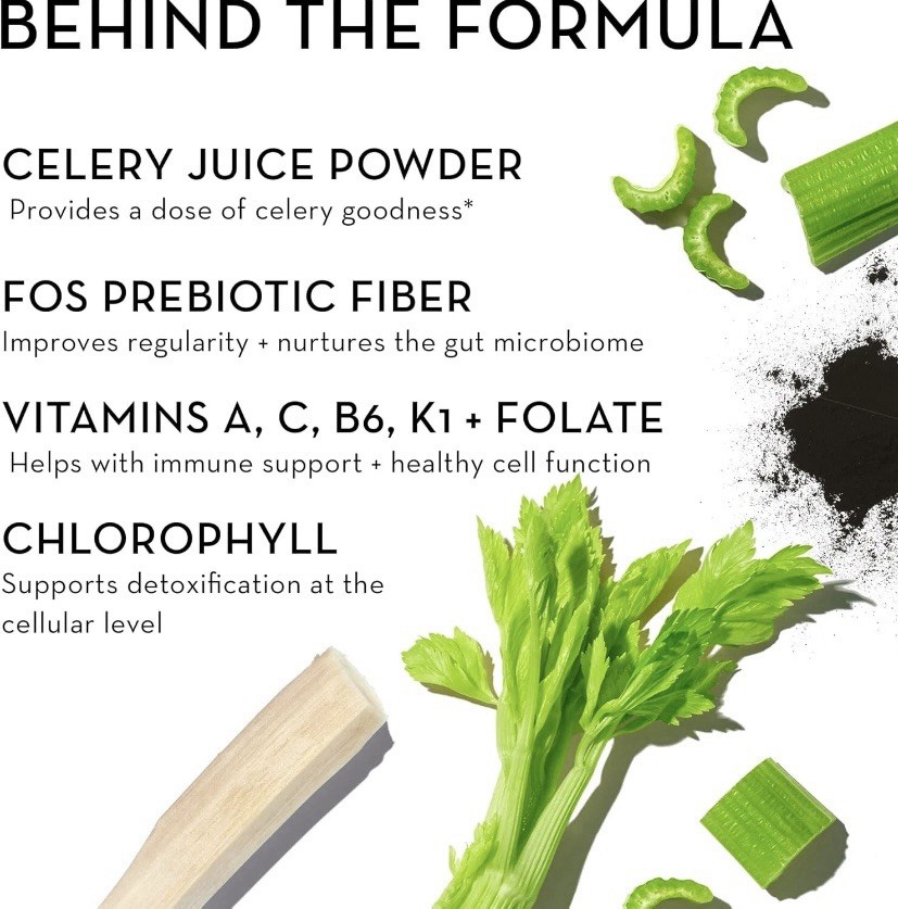 HUM Celery Juice Fiber Gummies Green Apple Vegan Gluten-Free 60ct