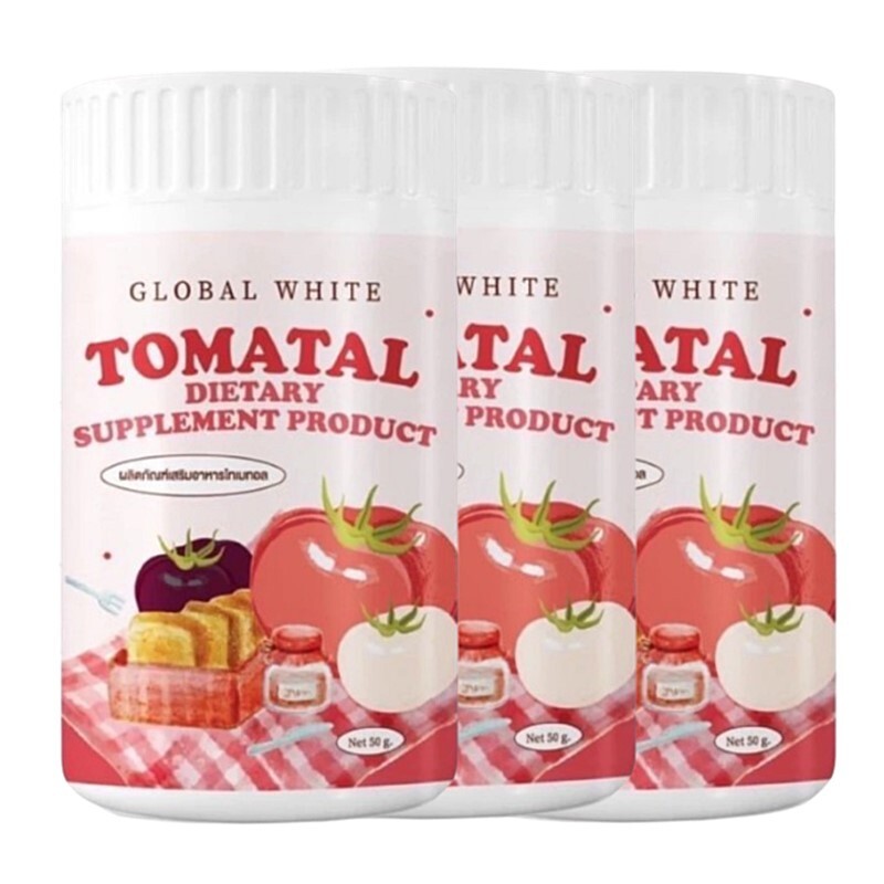 3x50g Global Tomatal Tomato Powder Drink Dietary Supplement Skin Beautiful