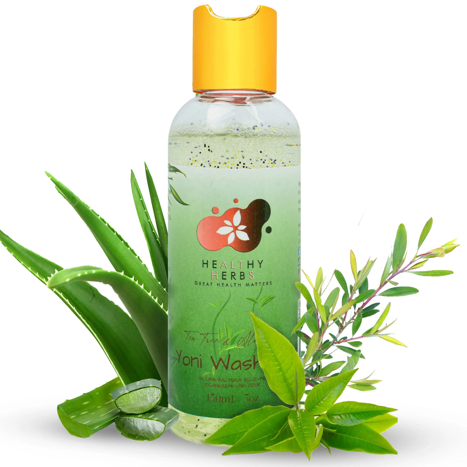 Healthy Herbs | Yoni Gel Wash, Feminine Care Tea Tree, Cucumber, Aloe