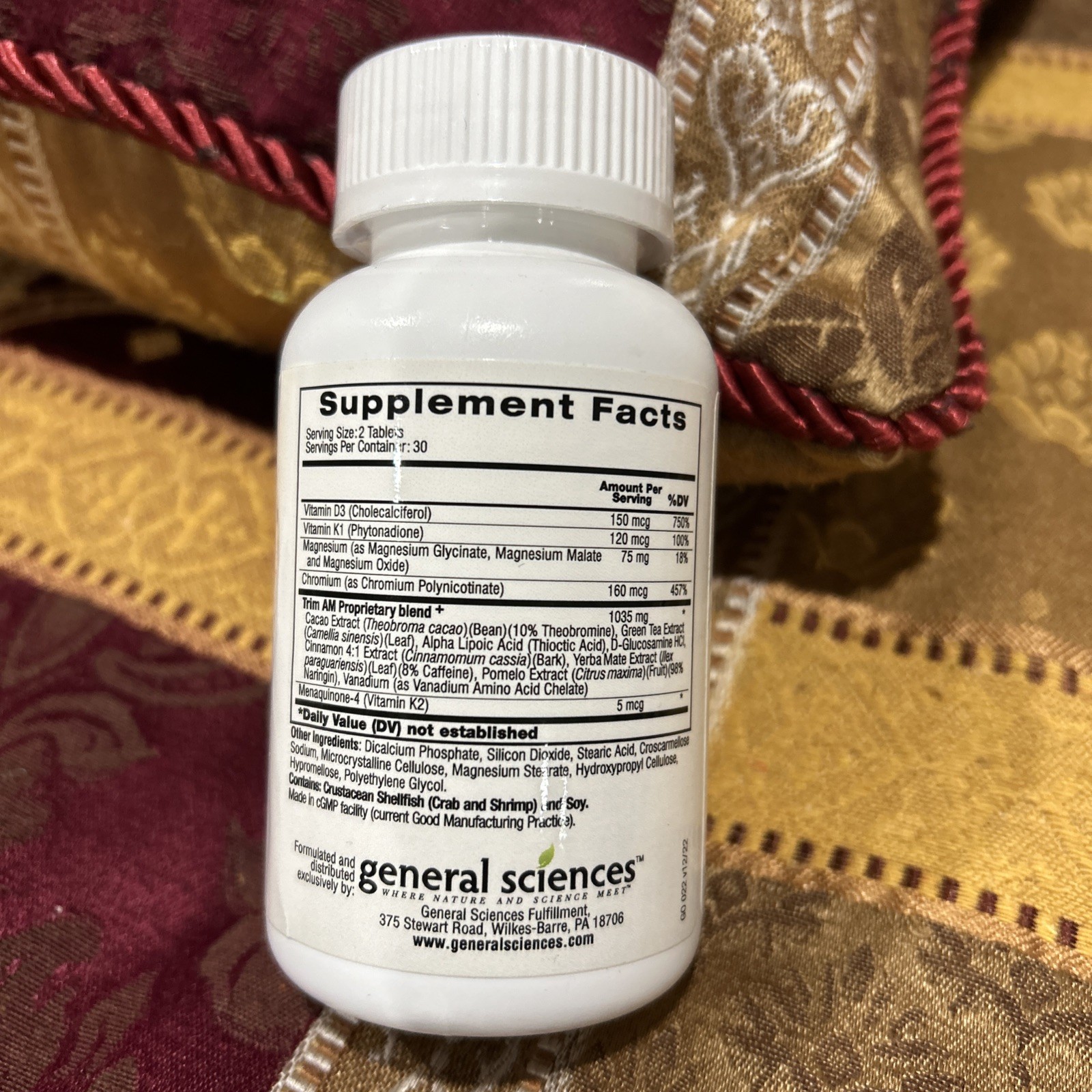 TrimAM – Magnesium D3 Chromium Vitamin K Burns Calories 60 Tablets exp: 04/26.