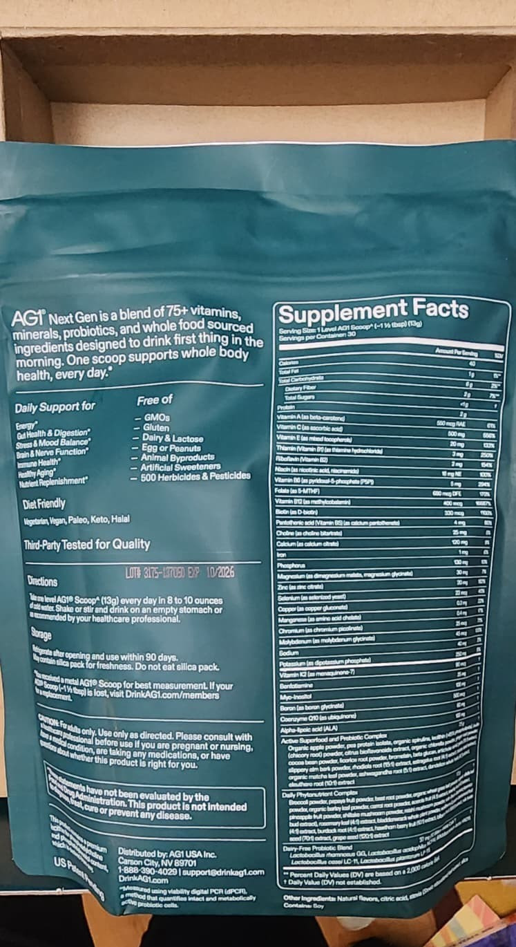 AG1 Greens Powder Supplement Bundle w/Stainless Steel Storage Canister