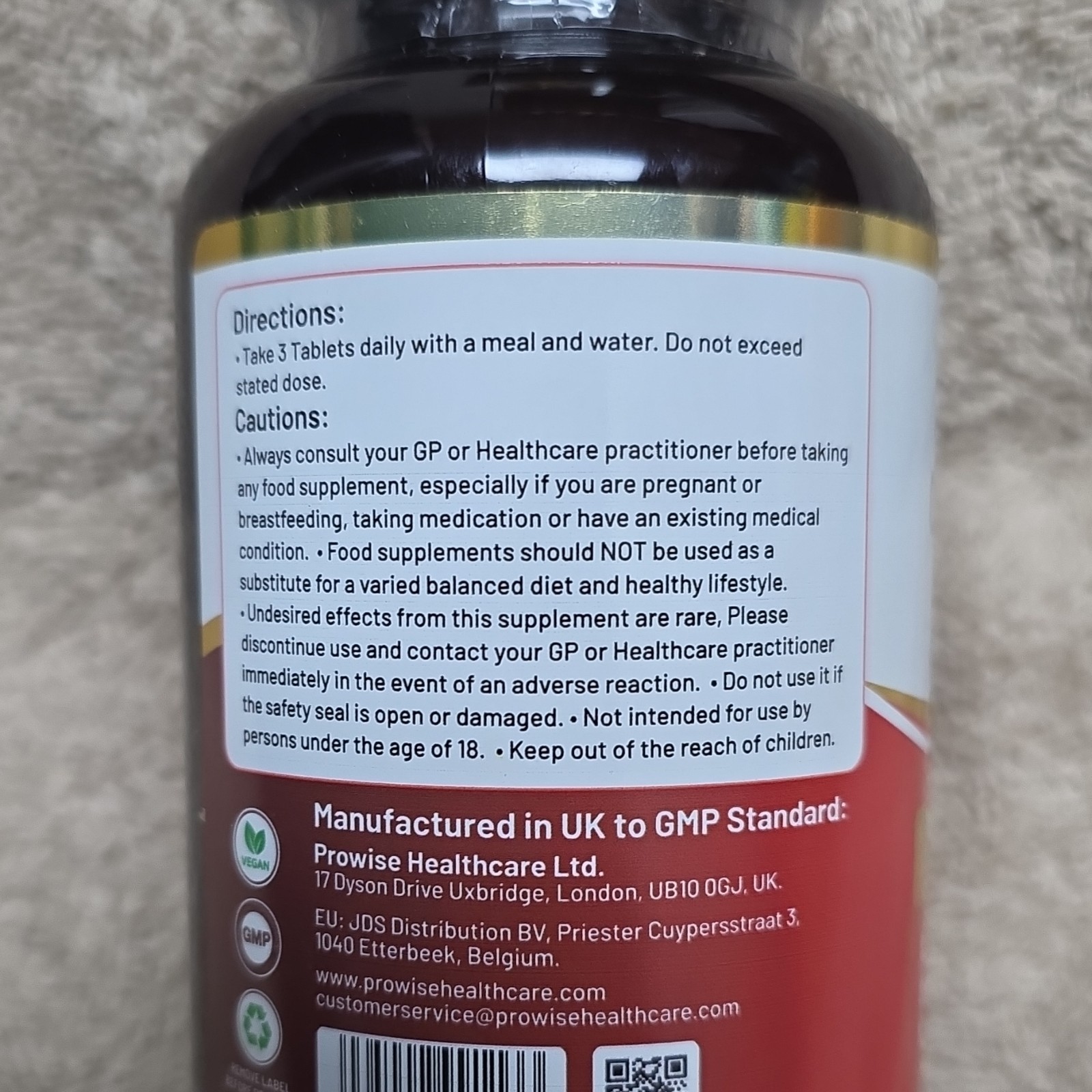 Prowise Healthcare Triple Strength Cranberry Vitamin C Vegan Tablets 180 30000mg