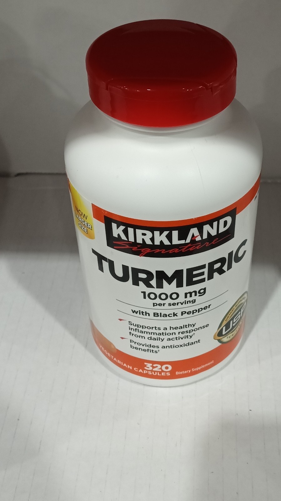 Kirkland Signature Turmeric 1000mg Black Pepper 320 Capsules Gluten-Free