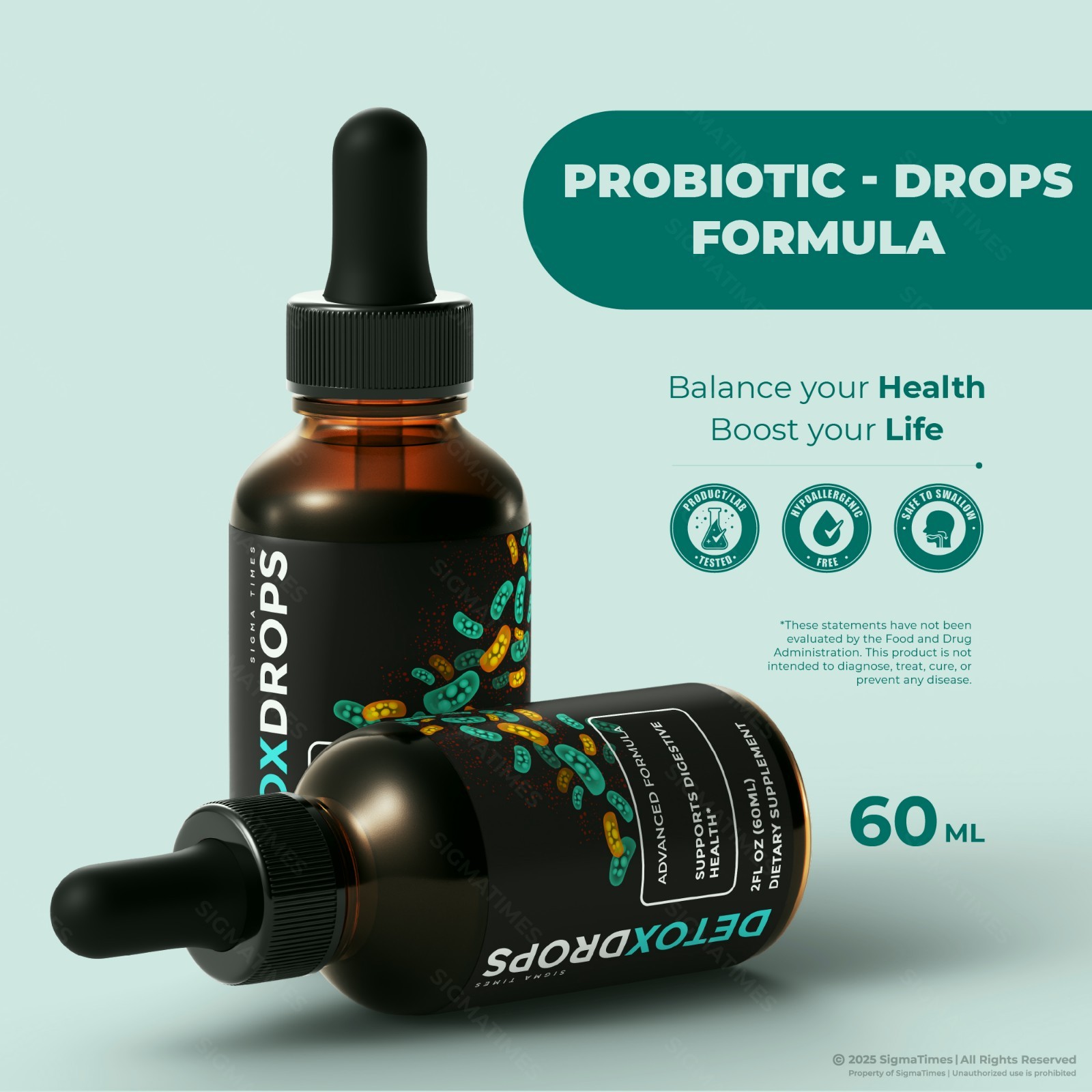 DetoxDrops, Premium Detox Drops for Healthy Gut & Digestive Health – 3 Pack