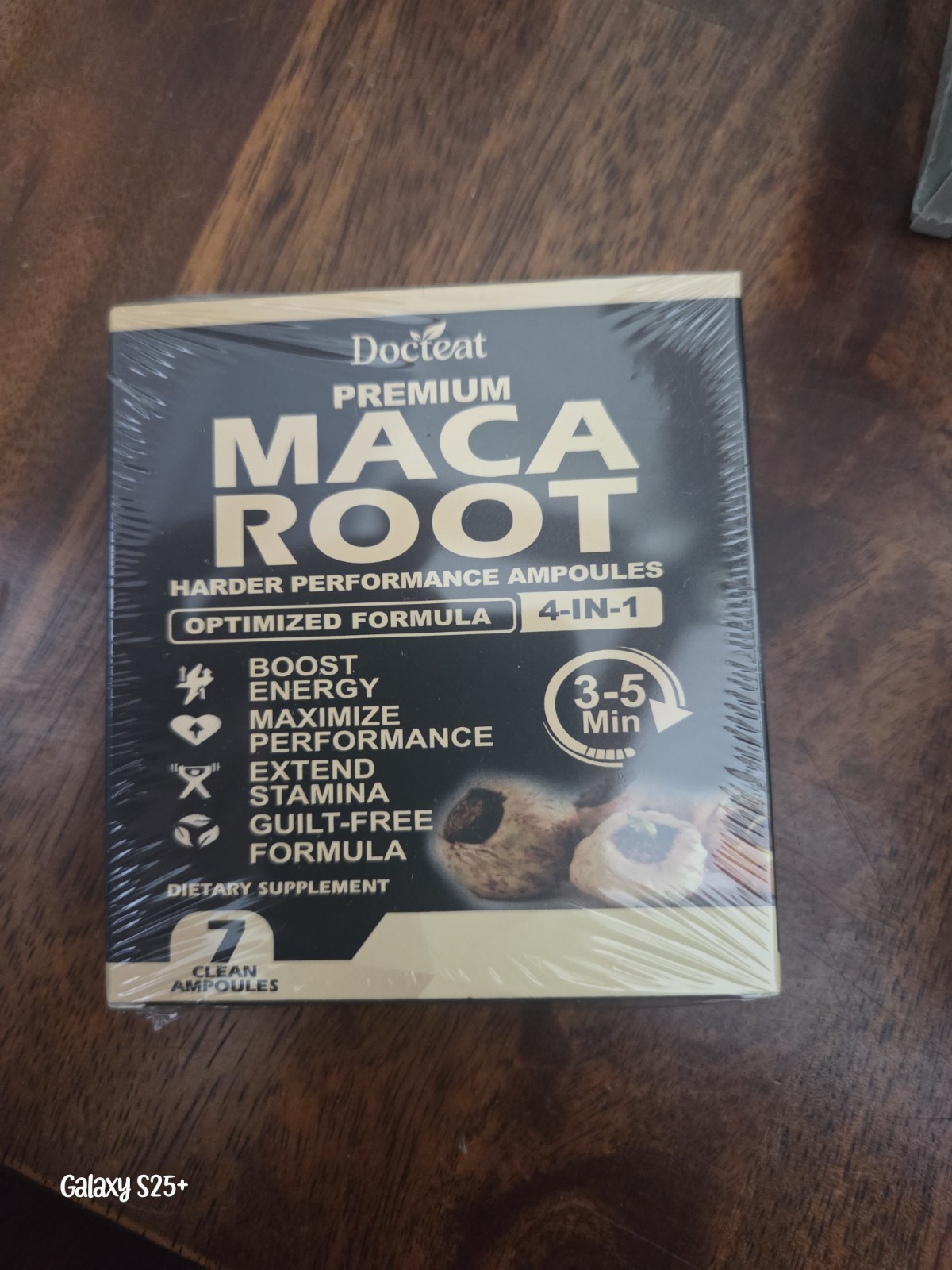 Docteat Maca Root Energy Support Dietary Supplement Ampoules 4-in-1, 7ct