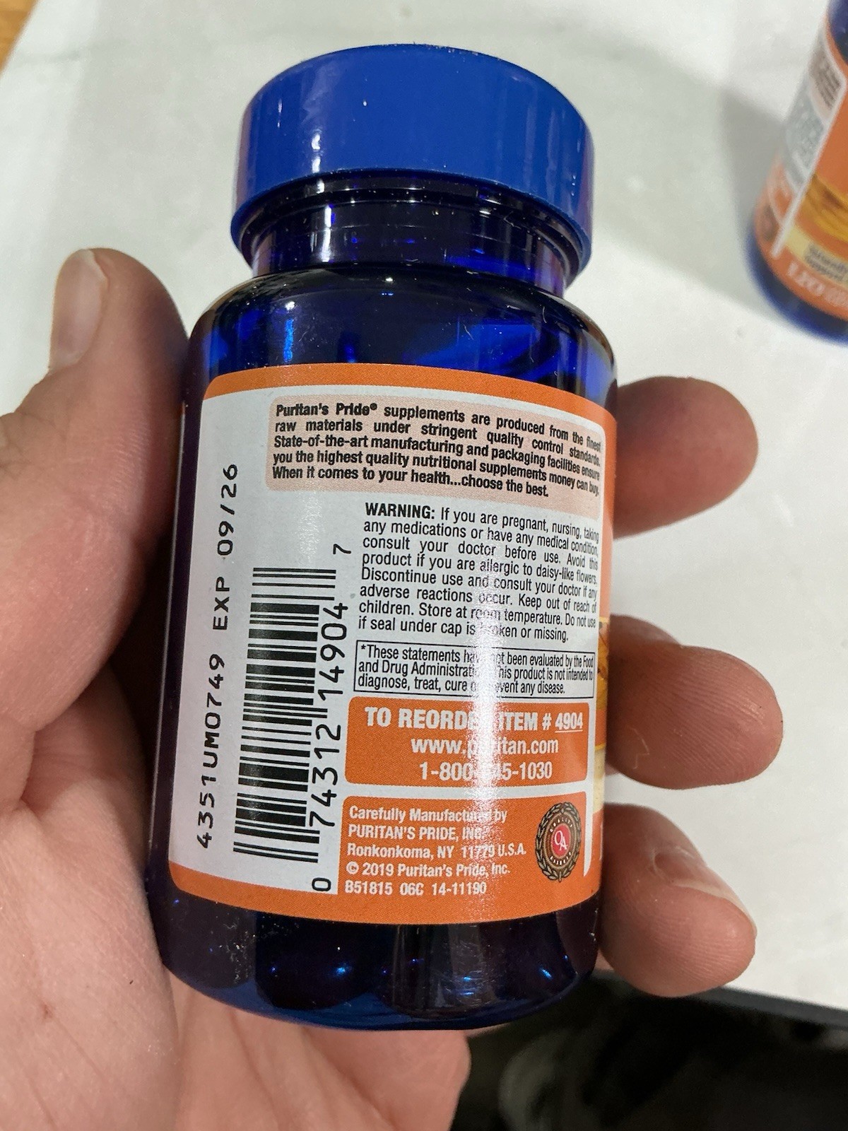 Puritan’s Pride Premium Lutigold Lutein Carotenoid 20mg 1 Count (Pack of 240)