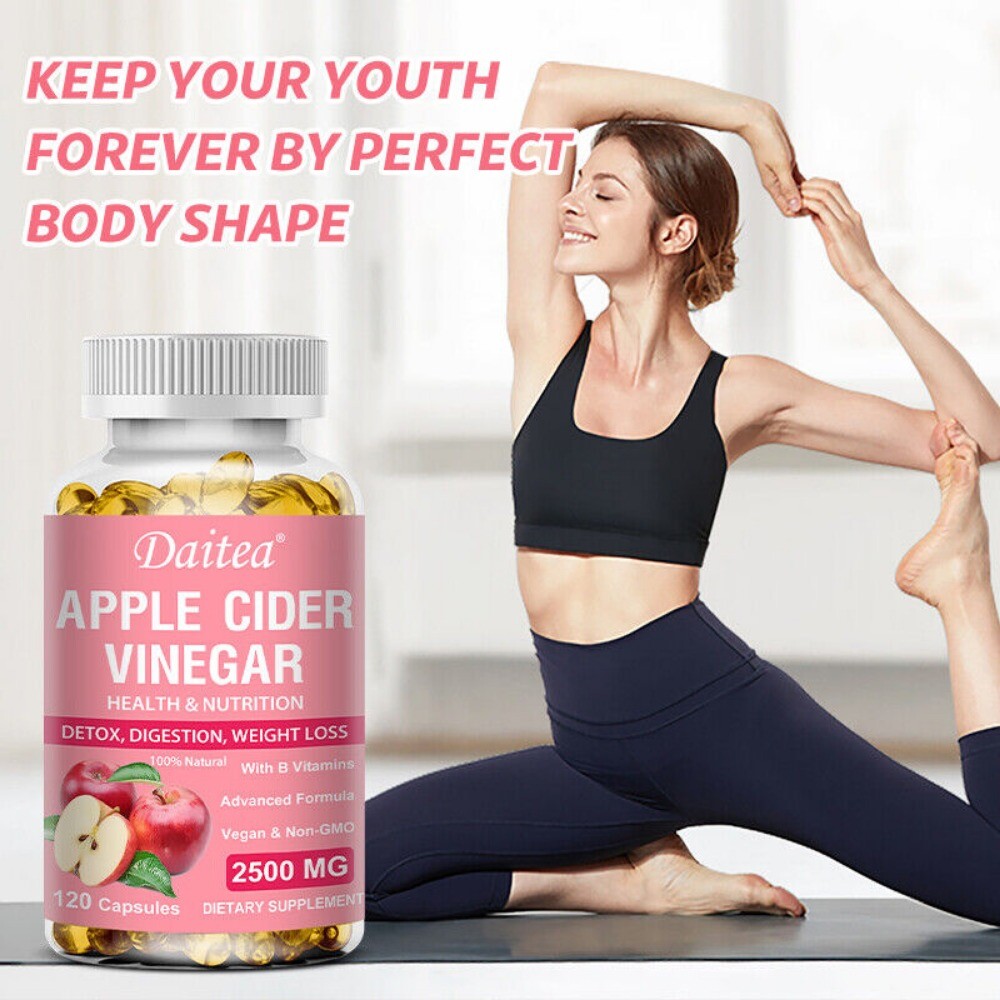 Apple Cider Vinegar Supplements Improve Metabolism Detoxification 1-5 Bottles
