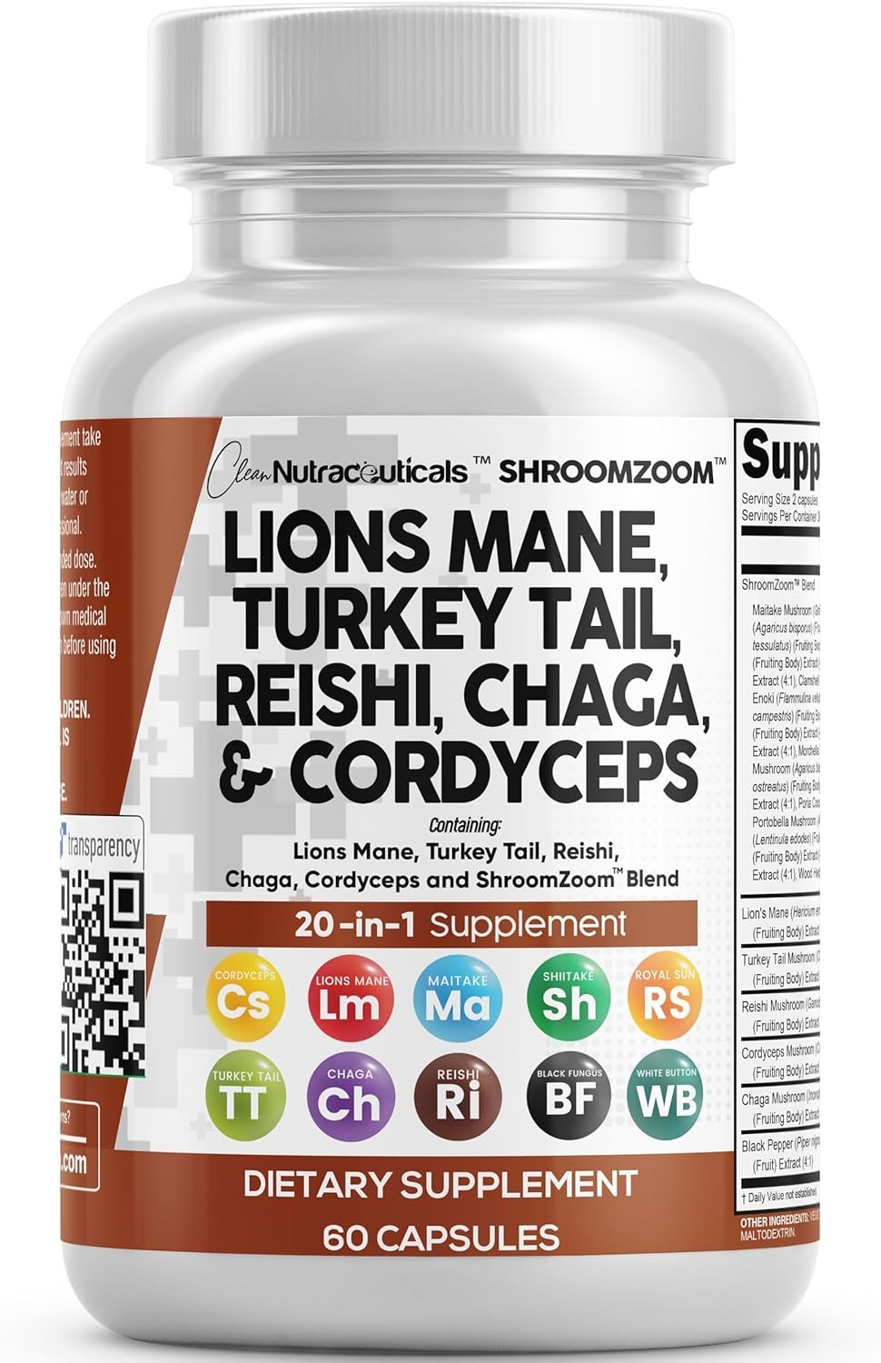 Lion Mane Mushroom Complex 20 In 1 Mushroom Supplement