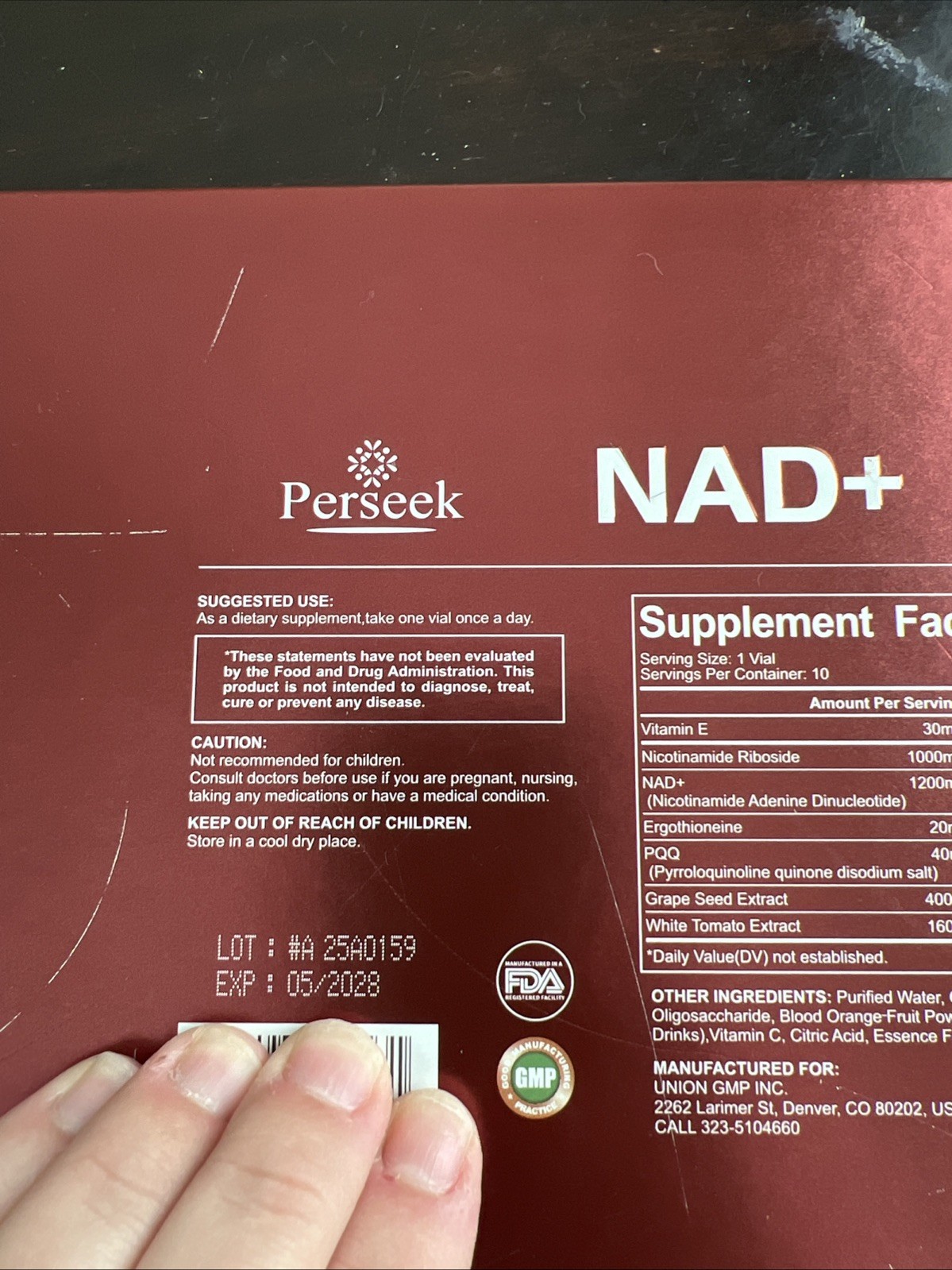 Perseek NAD+ Advanced Cellular Renewal Supplement 15ml x 10 Vials Adult