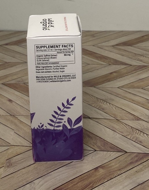 Wild & Organic Saffron Extract Dietary Supplement Liquid Drops Vegan 4 fl oz