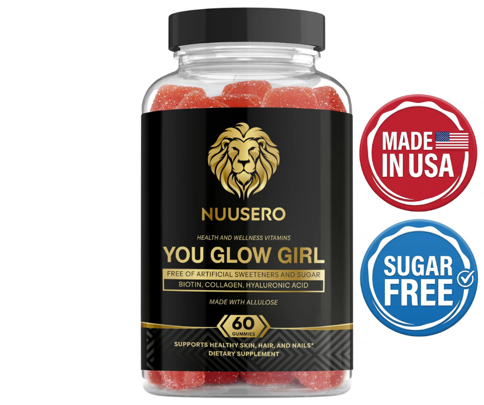 Collagen Biotin Gummies Sugar Free Made in USA Hyaluronic Acid Keto 60ct Nuusero