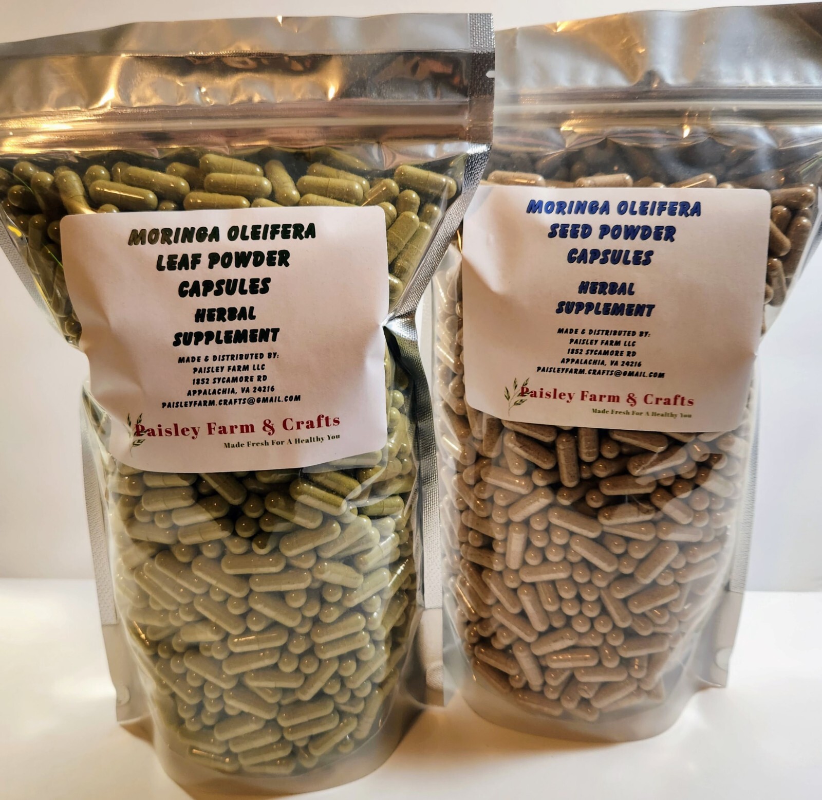 Moringa Leaf Powder Capsules & Moringa Seed Powder Capsules – Value Packs!