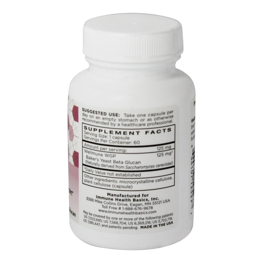 Immune Health Basics Beta Glucan with Wellmune WGP Immune Support 125 mg,60 Caps