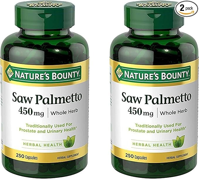 LOT OF 2 NATURE’S BOUNTY SAW PALMETTO 450 mg 250 CAPS = 500capsuls TOTAL ~ 2027