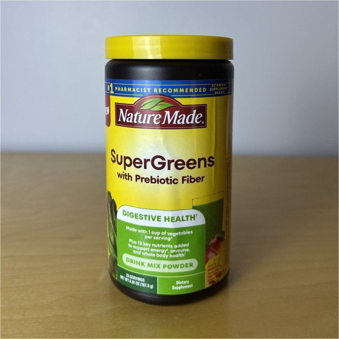 Nature Made SuperGreens Drink Mix Powder Prebiotic Fiber Digestive Health 6.61oz