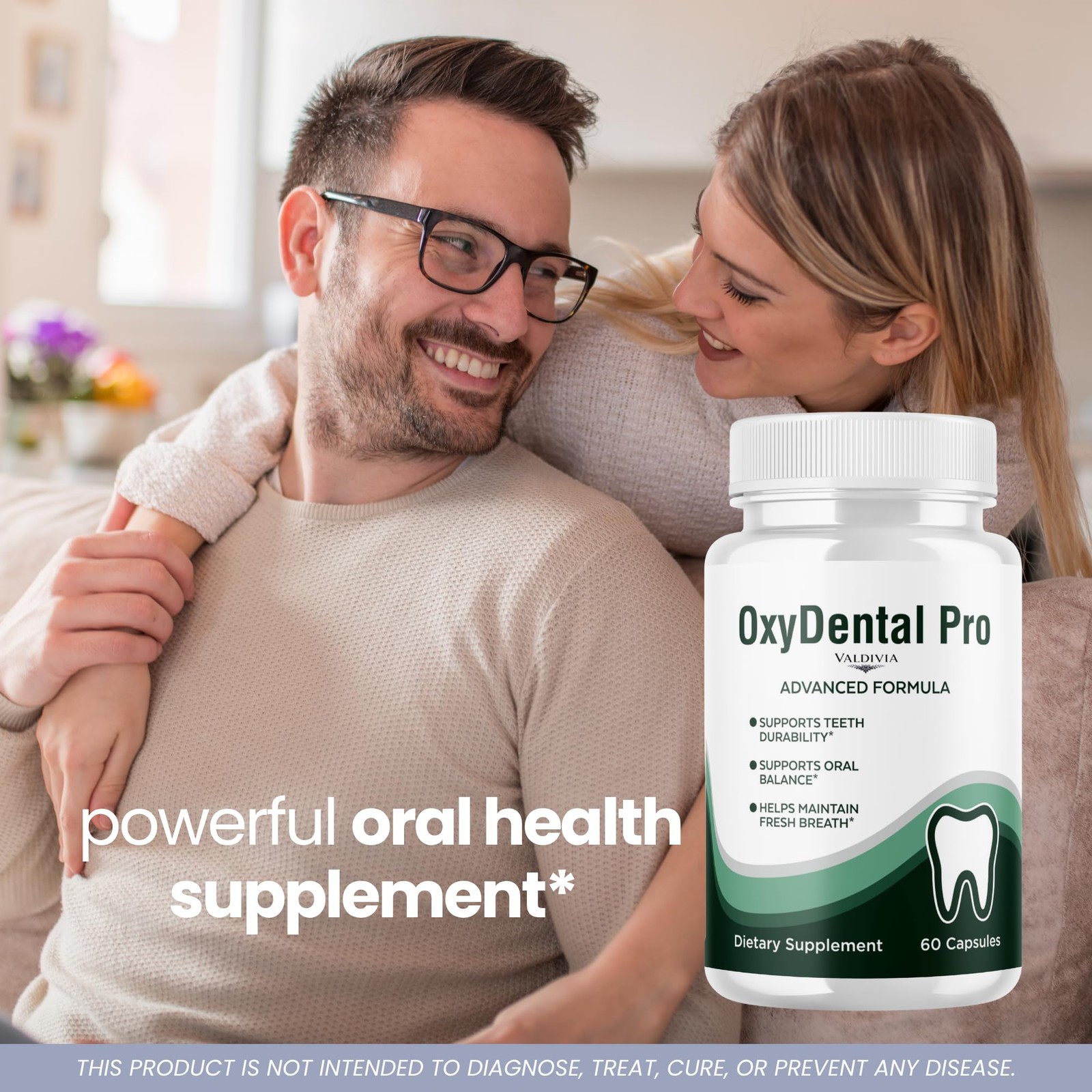 OxyDental Pro Oral Health Support Supplement Capsules Probiotics 1 Pack 60Ct
