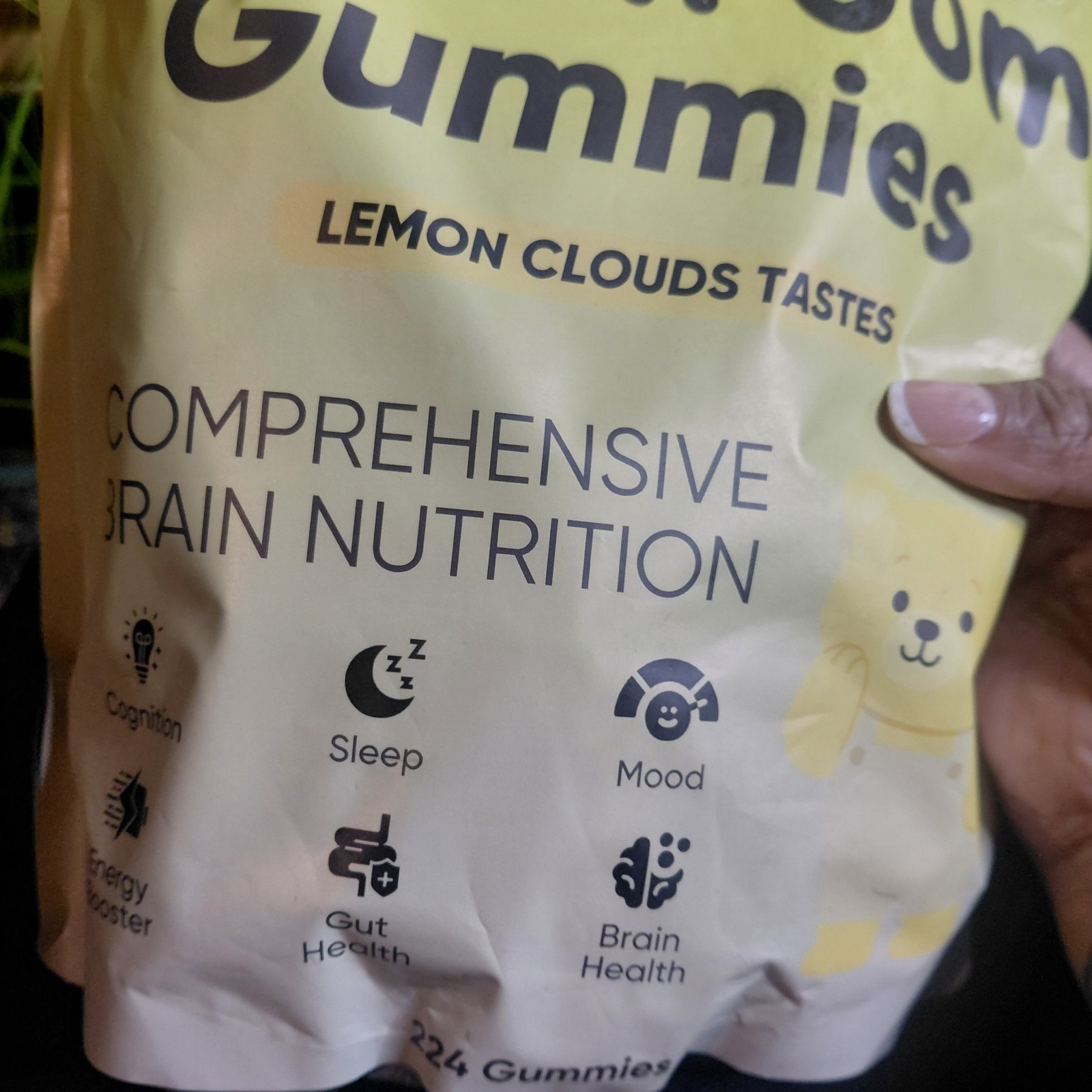 Mushroom GUMMIES Brain Nutrition Lemon Cloud Flavor 224 Gummies Exp 10/2027