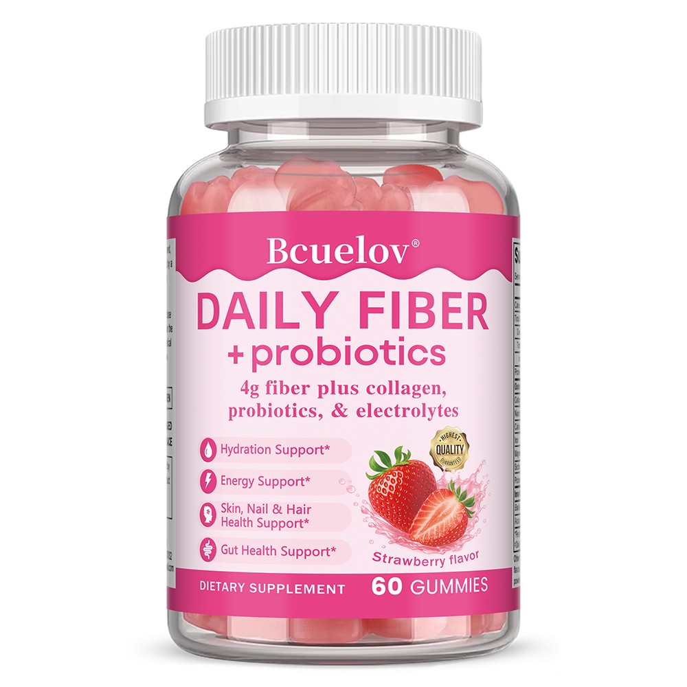 Daily Fiber Probiotics 4 G Collagen Electrolytes 60 Gummies Support Supplement