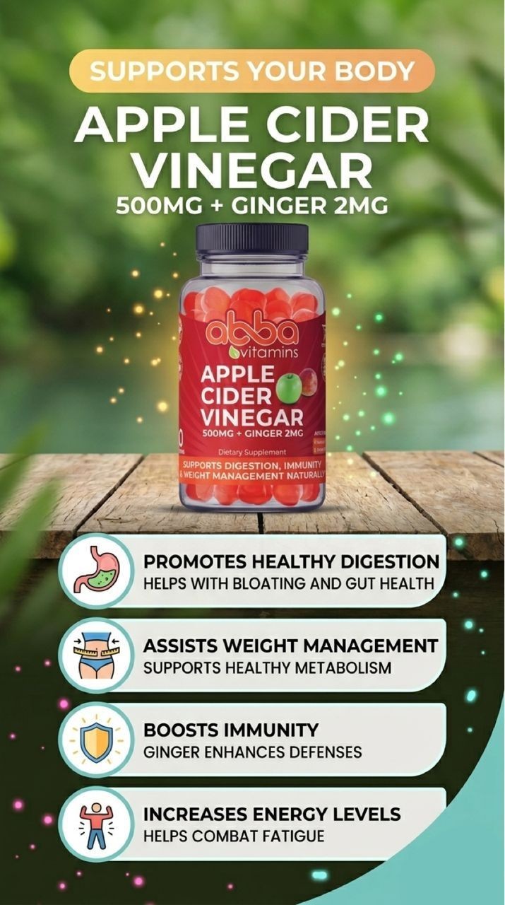 Apple Cider Vinegar & Ginger Gummies 60 Ct Vegan Kosher