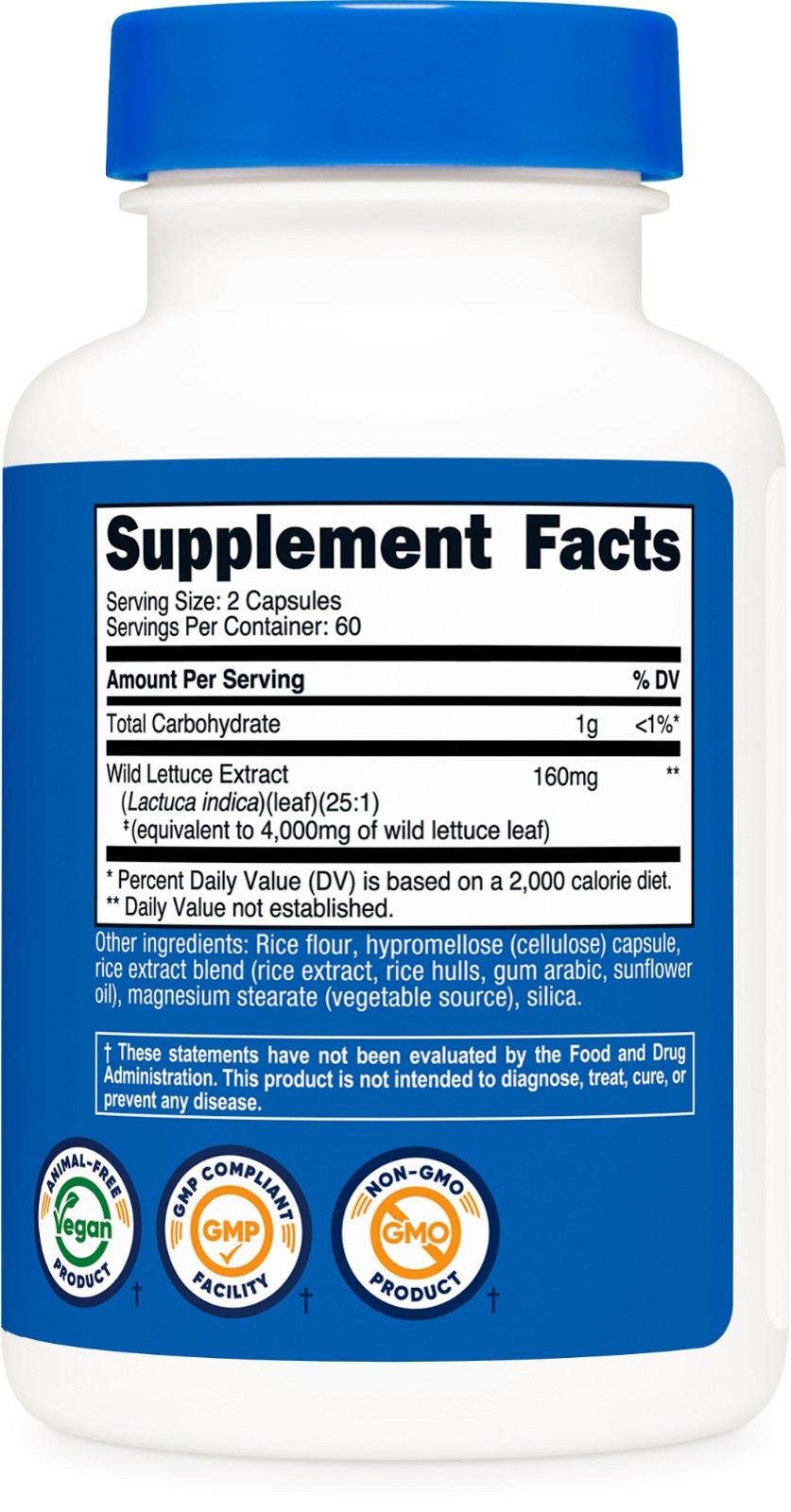Nutricost Wild Lettuce Extract (4,000 mg Equivalent) 120 Capsules – 60 Servings