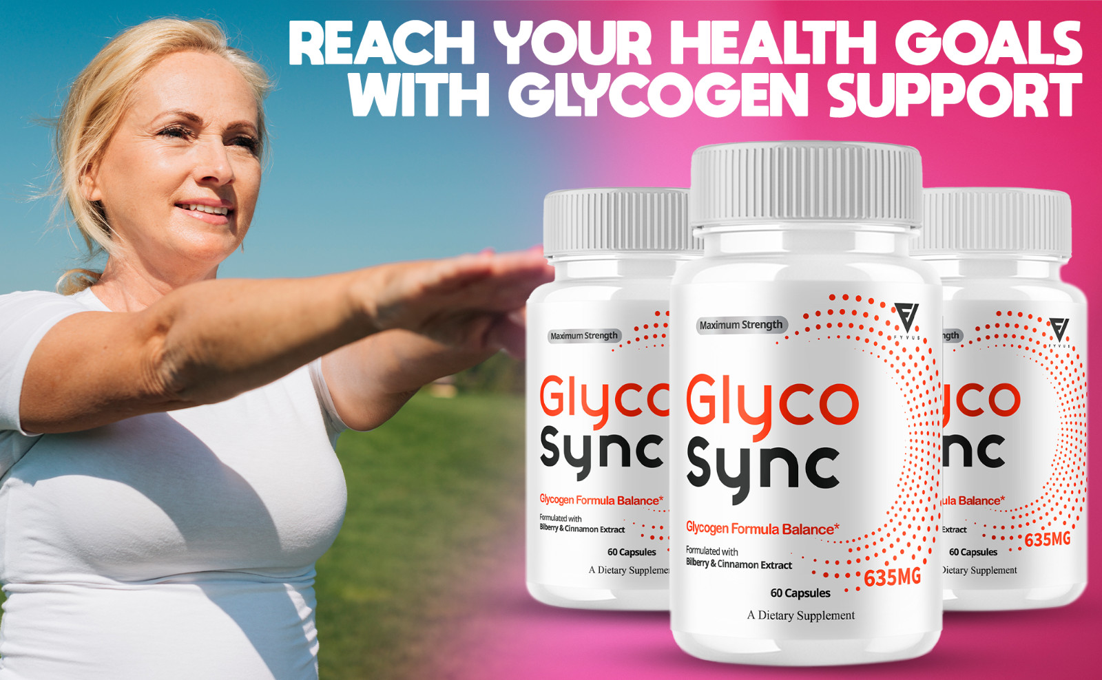 (3 Pack) Glyco Sync Glycogen Pills, GlycoSync Maximum Strength (180 Capsules)