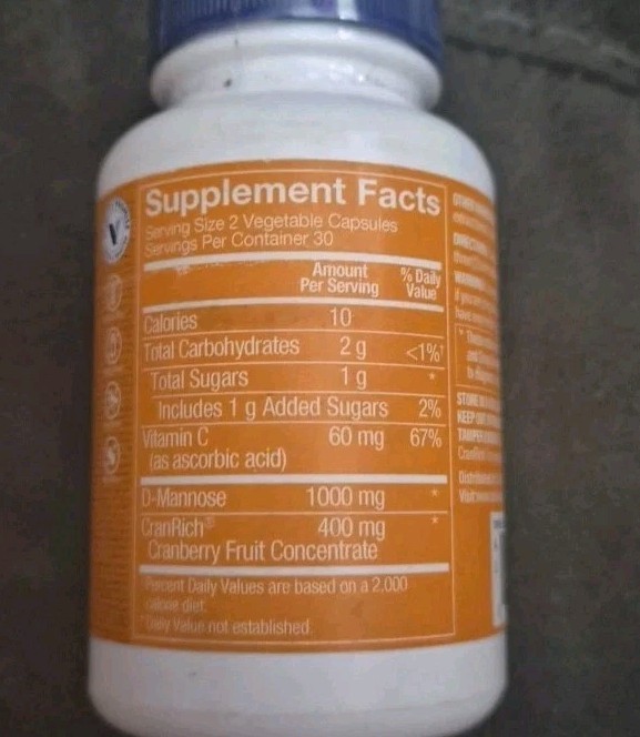 The Vitamin Shoppe CRANBERRY W/ D-MANNOSE 60 Caps 11/2027