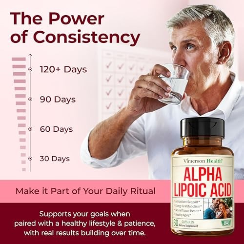 Alpha Lipoic Acid High Potency 650mg Ala Supplement Nerve Brain Health 600mg 60