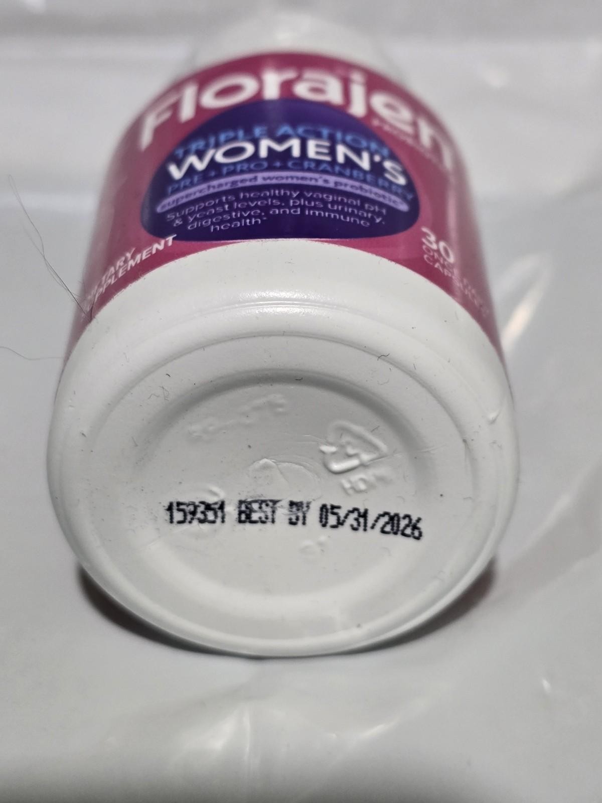 Florajen Triple Action Womens Probiotic 30 Capsules Expires: 04/2026+
