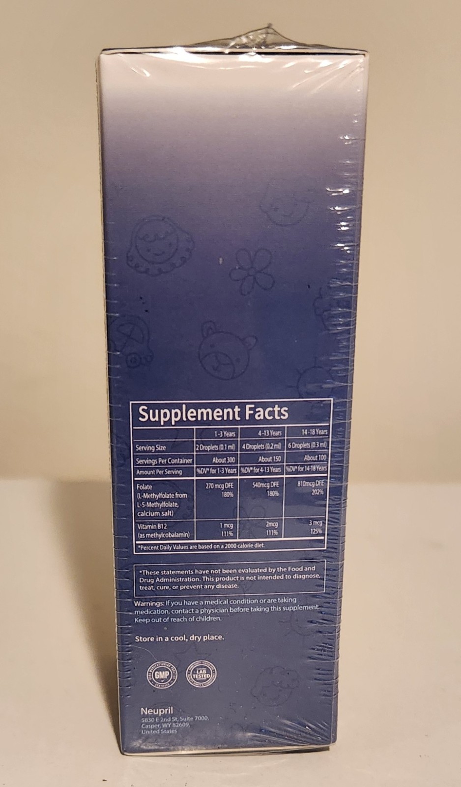 Neupril L-Methylfolate Methyl-B12 Kids Liquid Berry Flavor Mood Focus 1 fl oz