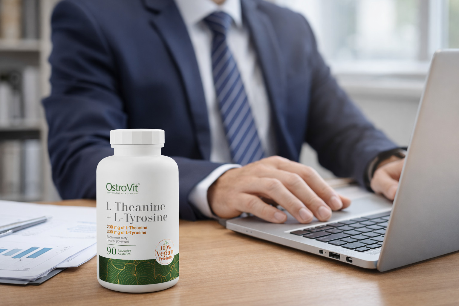L-THEANINE + L-TYROSINE – 90 Capsules – Concentration Regeneration Sleep Quality