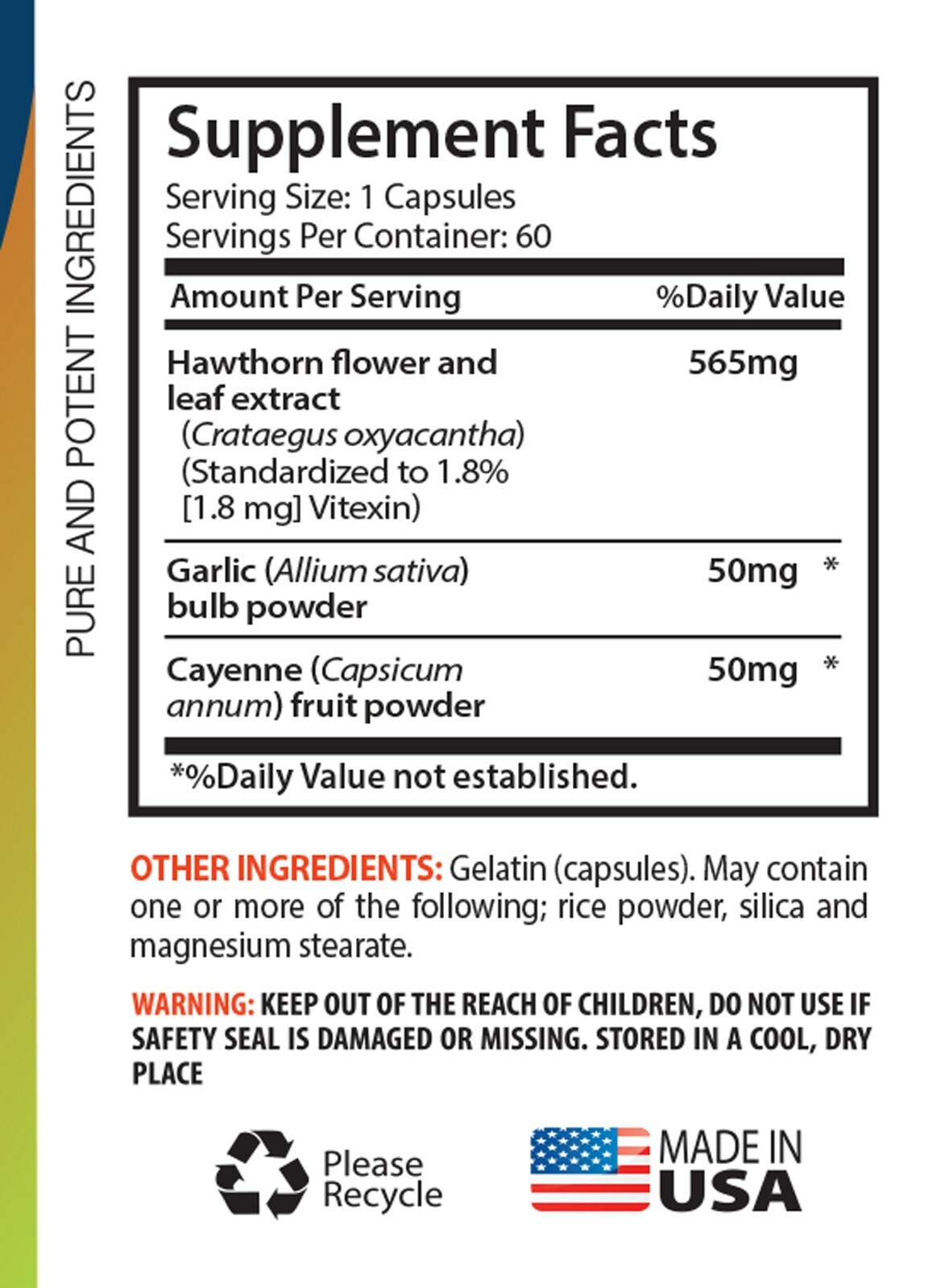 antioxidant properties – HAWTHORN EXTRACT 665mg – multivitamin capsules 3B