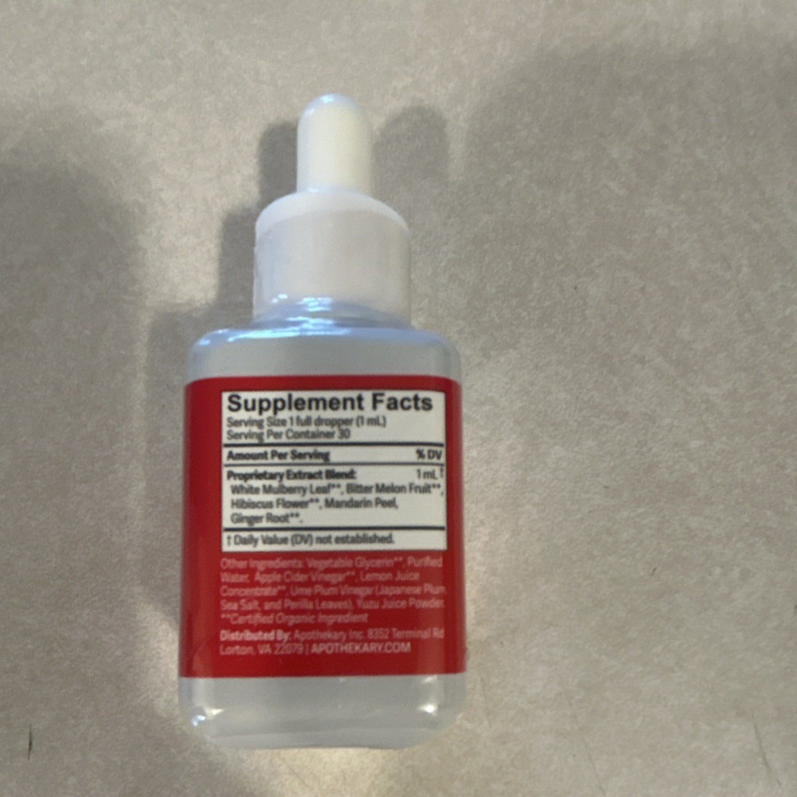 Apothékary Sugar Kick Herbal Drops Cravings Support 1 fl oz Exp 06/2026