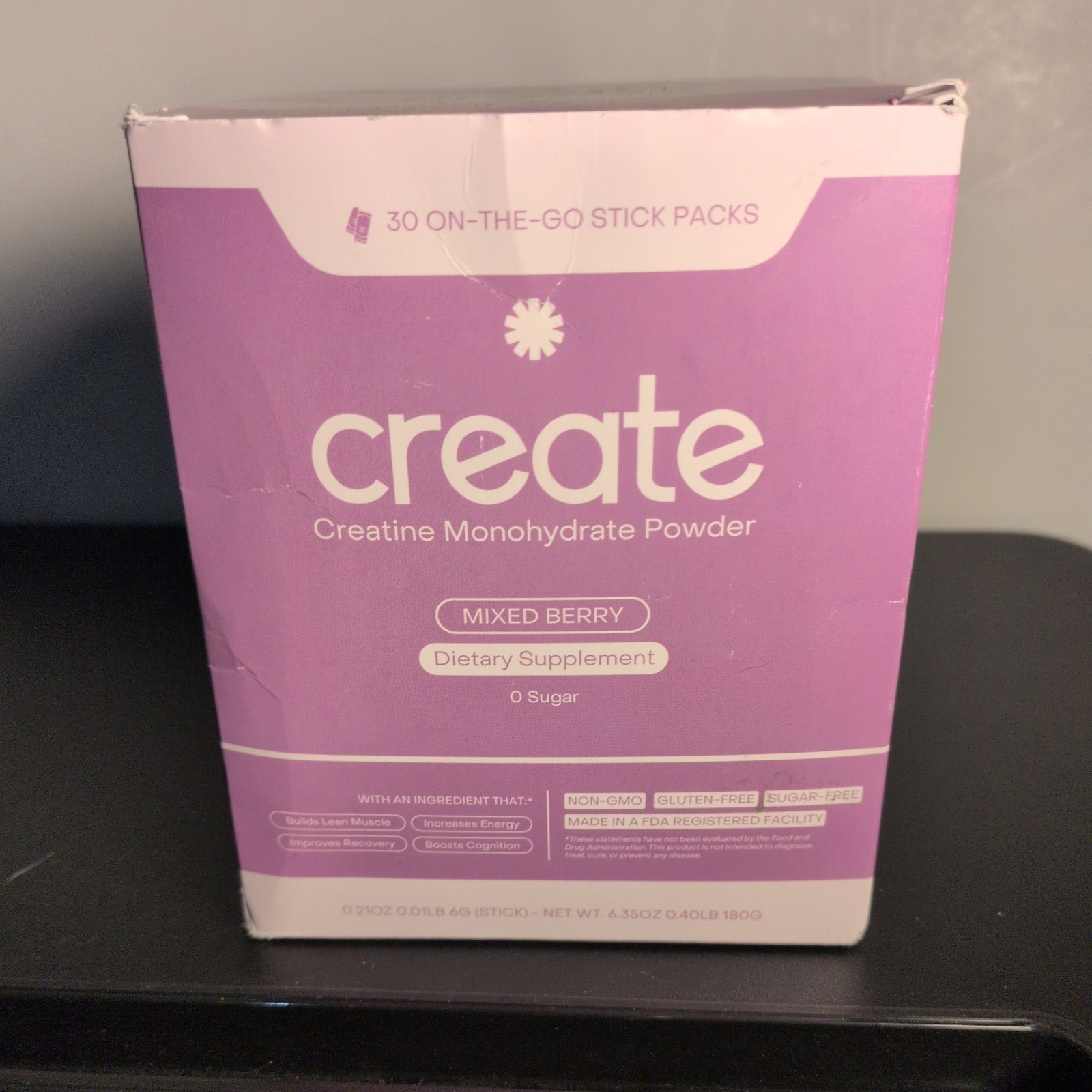 Create Creatine Monohydrate On-The-Go Stick Packs Mixed Berry (30 Sticks) 08/27