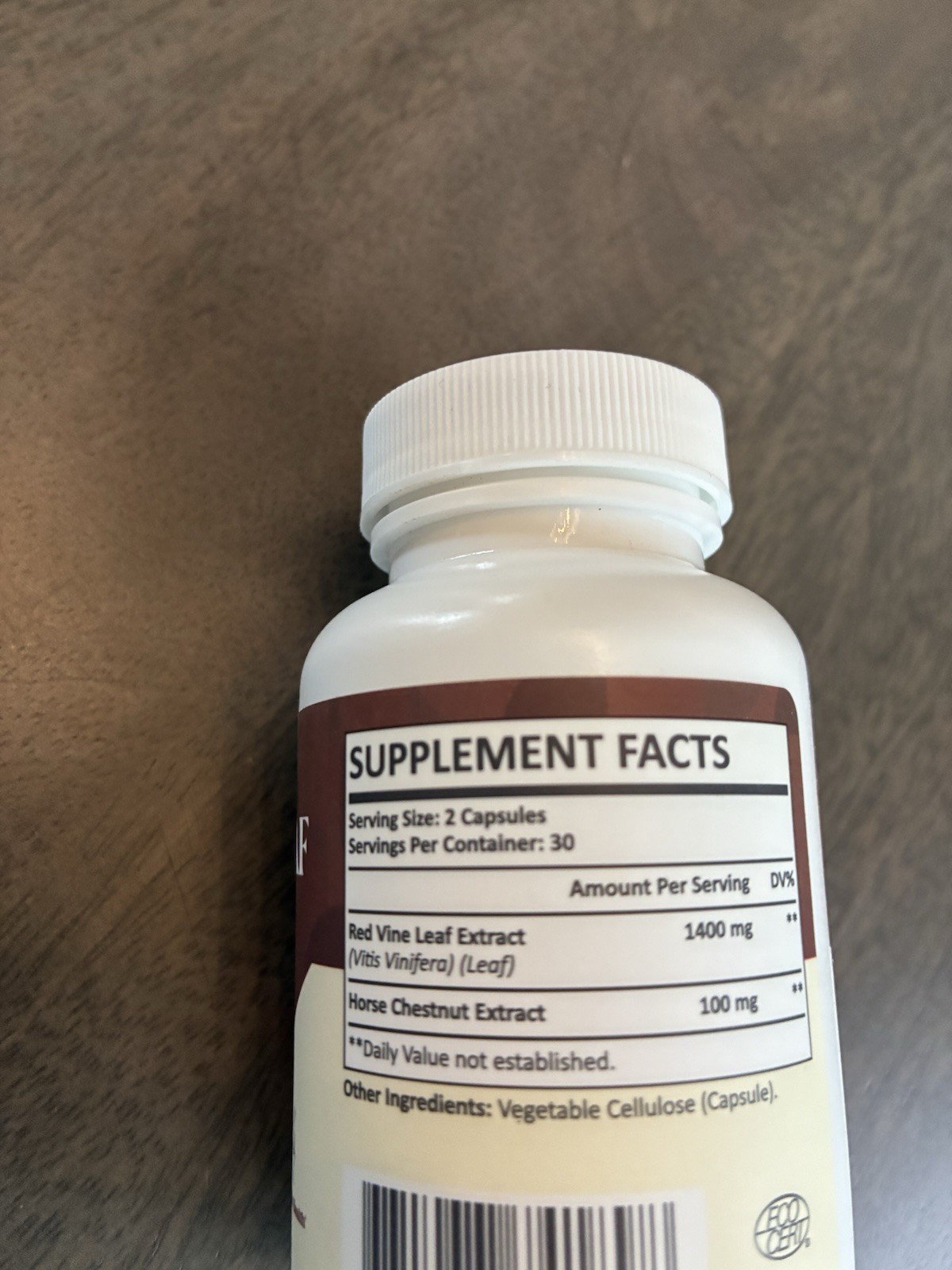 Basigano Red Vine Leaf & Horse Chestnut Extract 1500mg Capsules, 60 Count