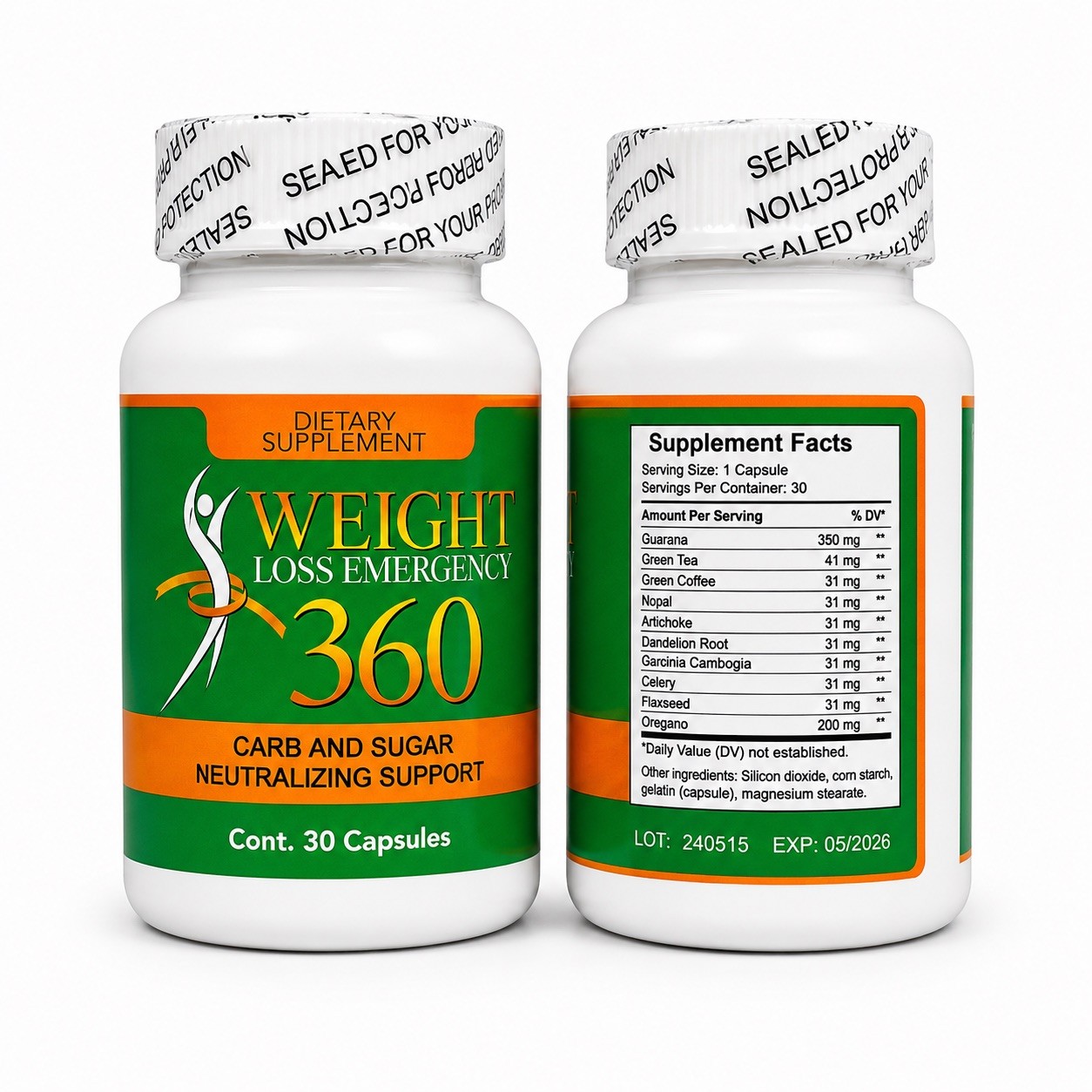 Weight Loss Emergency 360 Detox Fit 30 Capsules & Energy Booster detox 30 Caps