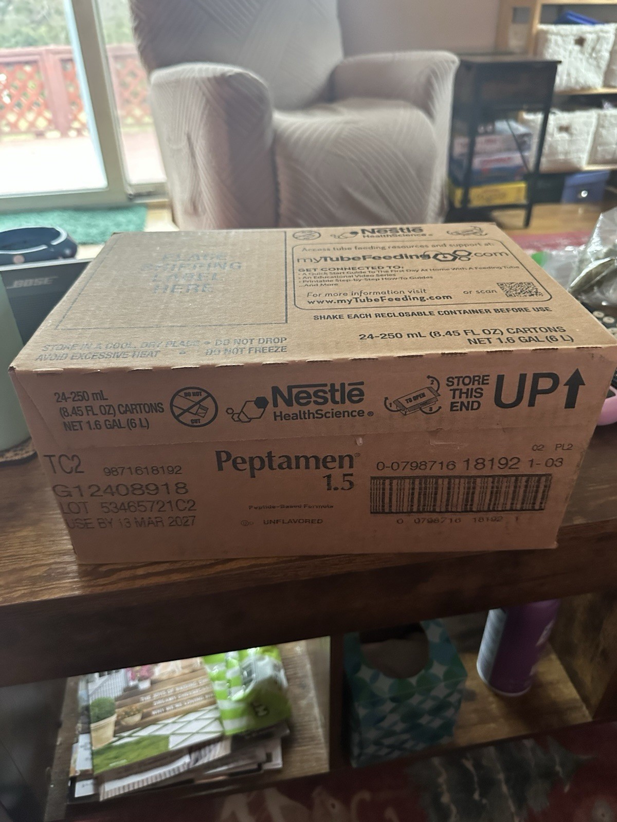 Nestle Peptamen 1.5 Supplement Unflavored 250 mL Carton 24 Ct March 2027