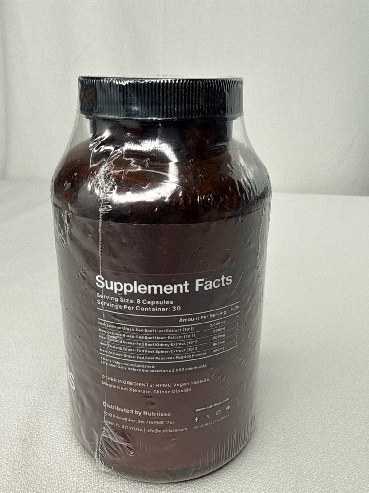 Nutriissa Full-Spectrum 5 In 1 Beef Organs Grass-Fed 240 Capsules Exp. 1/2028