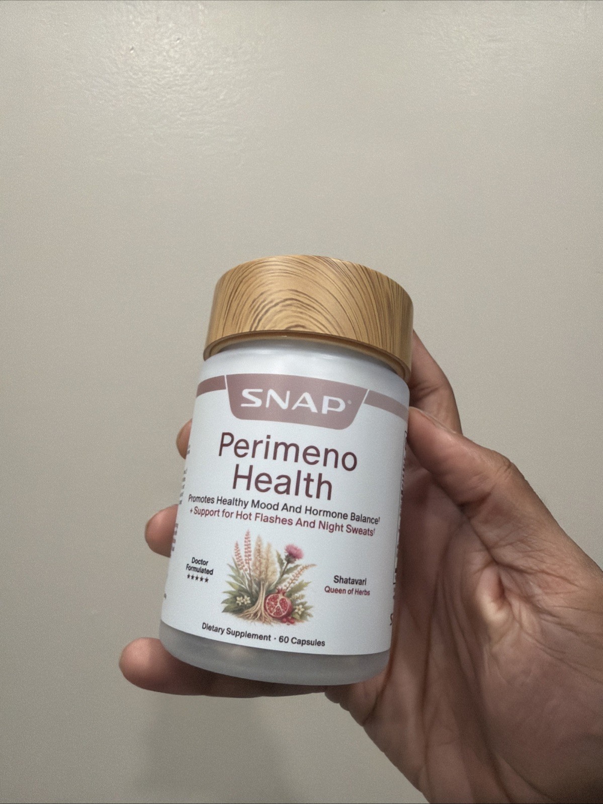 SNAP Perimeno Health Hormone Balance Vegan Gluten-Free 60 Count Exp 03/2029- NEW
