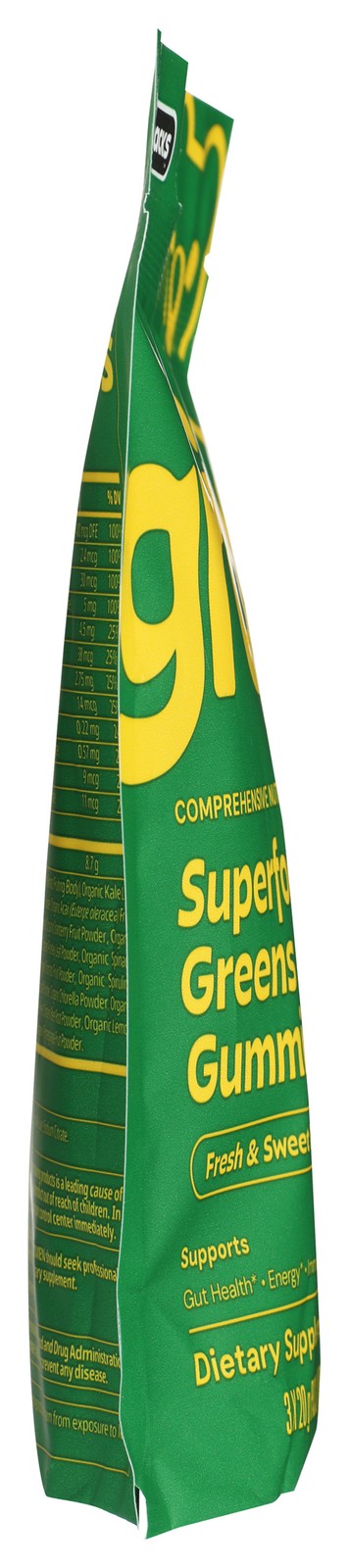 U Snacks Gruns Dietary Supplement Superfoods Greens Gummies 3 Packets 9 1 Pack