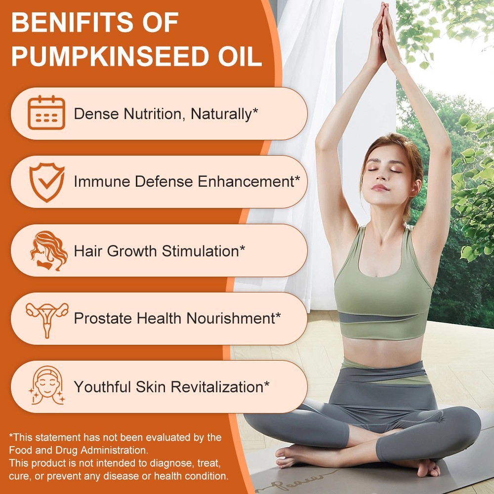 Pumpkin Seed Oil Saw Palmetto 3000mg 240 Softgels Bladder Health, Immune Support