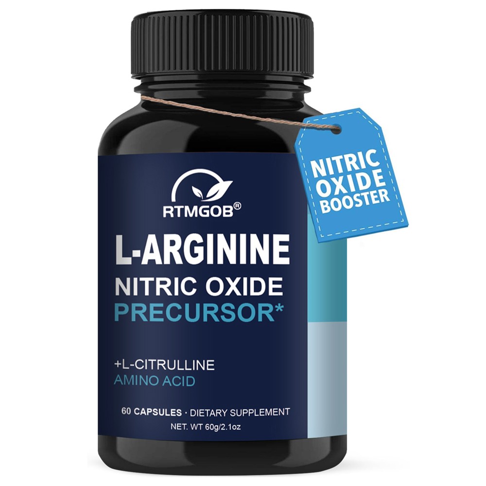 L-Arginine Capsules with L-Citrulline, Nitric Oxide Precursor, Amino Supplement